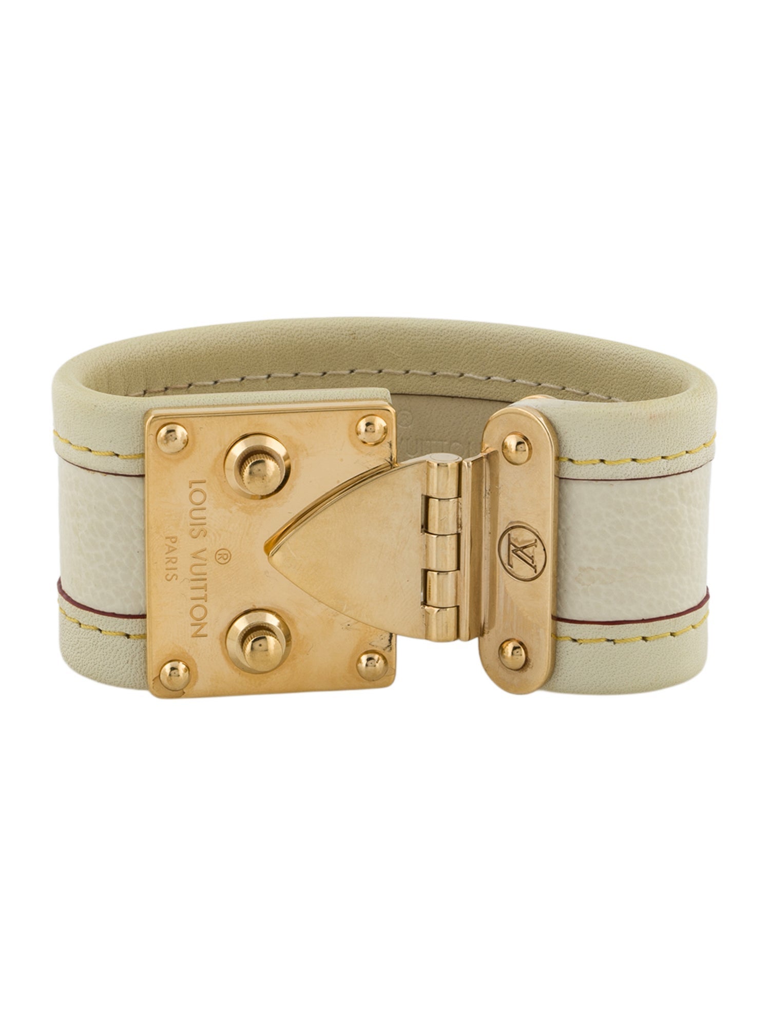 Louis Vuitton Leather Suhali S Lock Bracelet