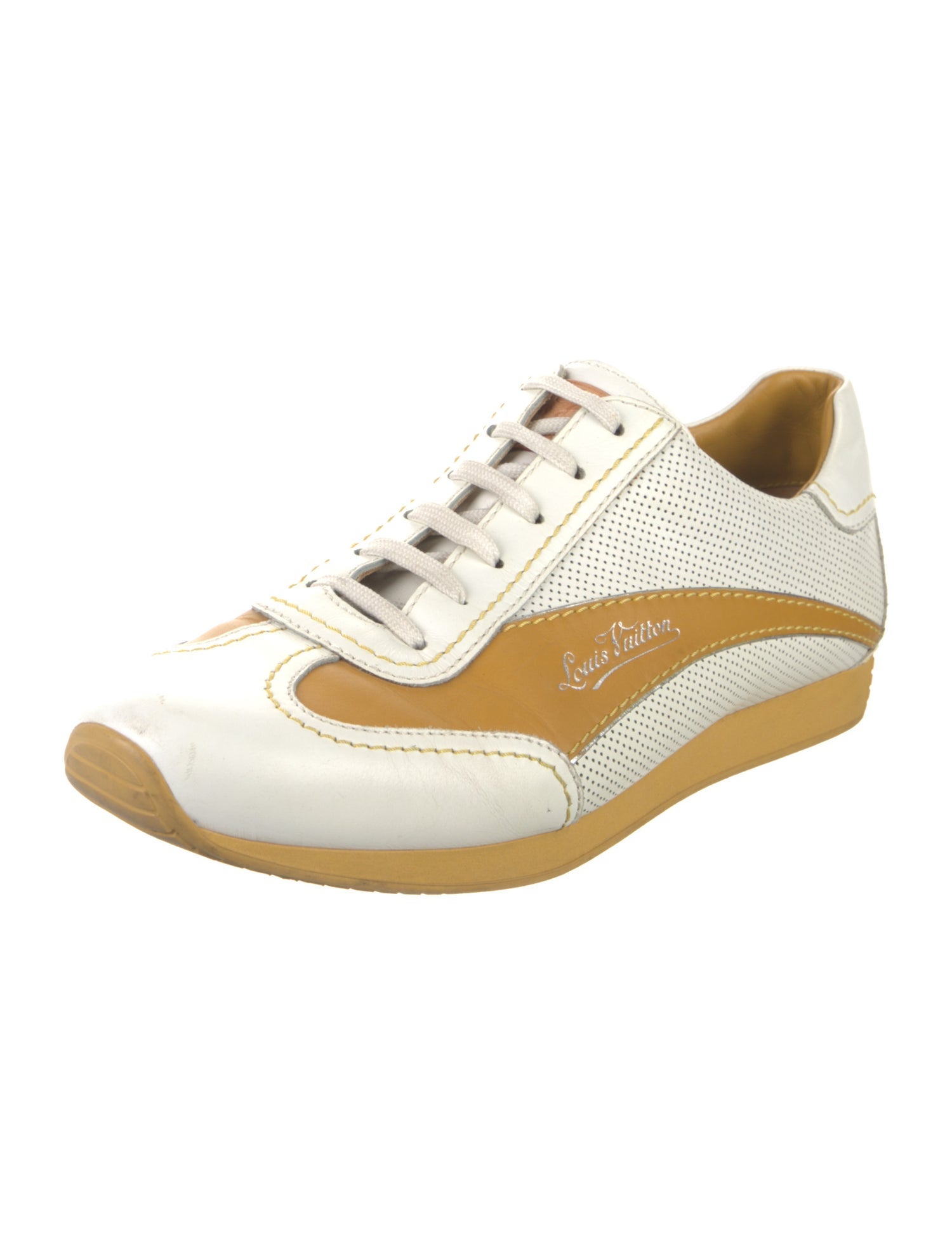 Louis Vuitton Leather Colorblock Pattern Sneakers