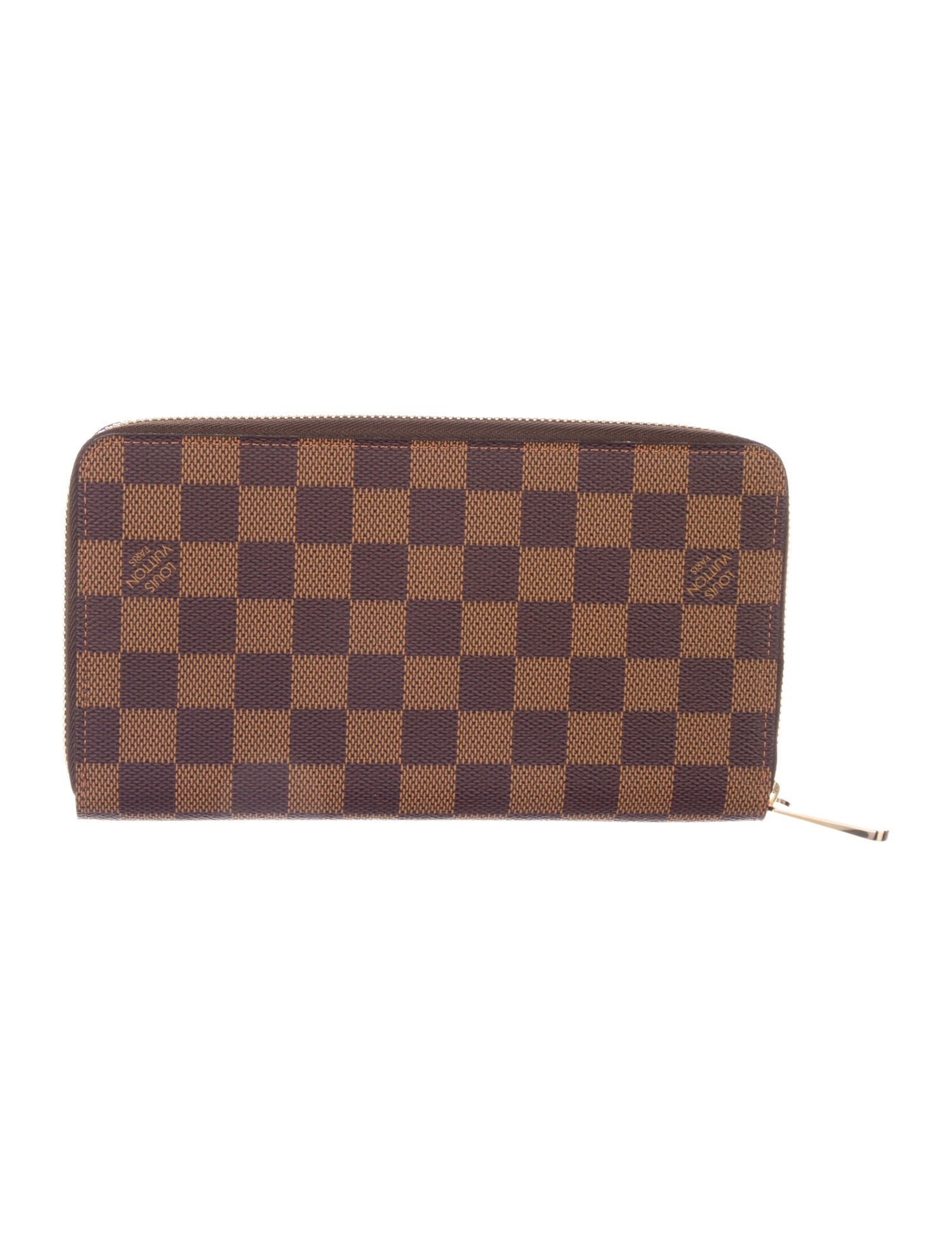 Louis Vuitton Damier Ebene Pattern Coated Canvas Zippy Organizer Wallet w/ Tags
