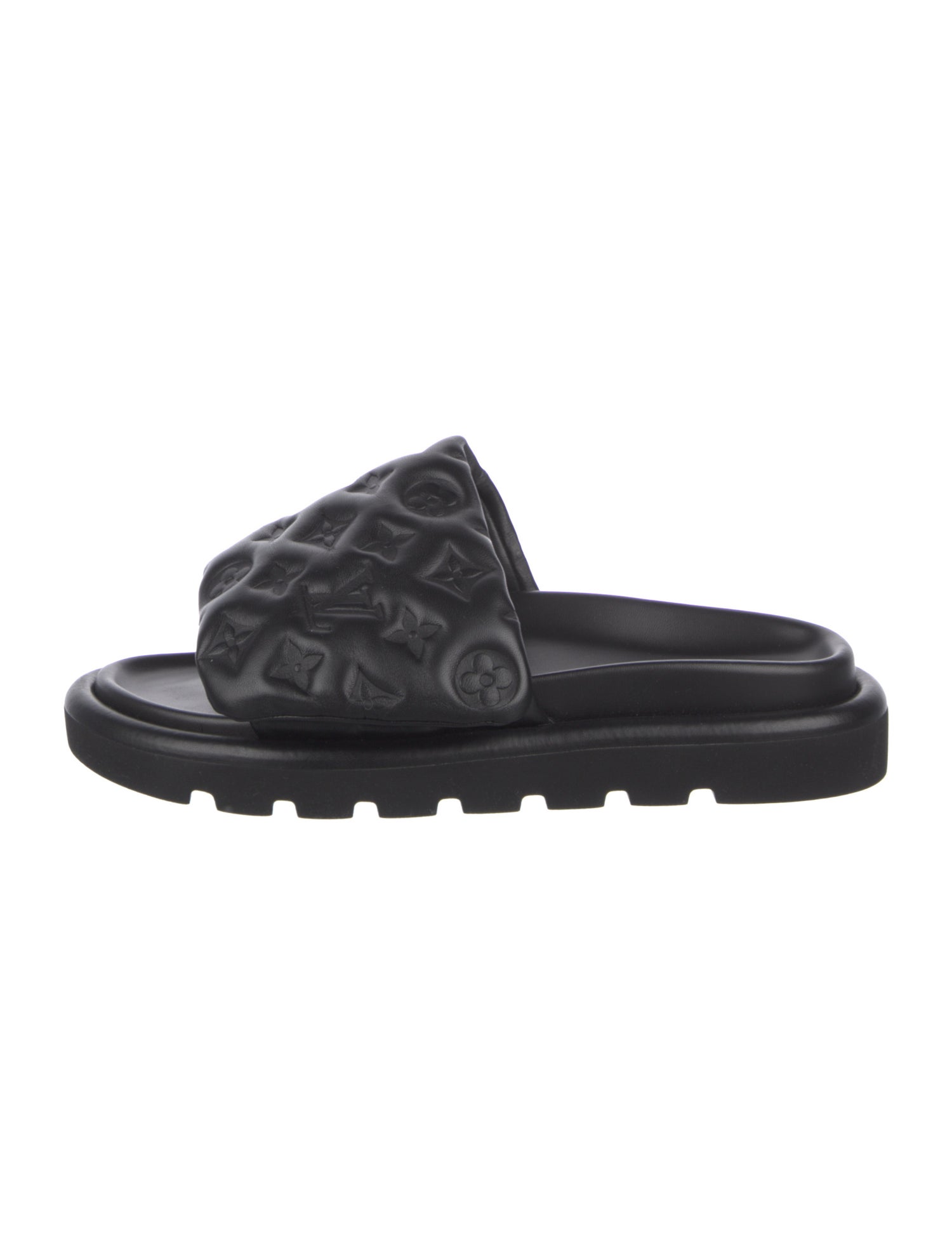 Louis Vuitton LV Monogram Leather Slides