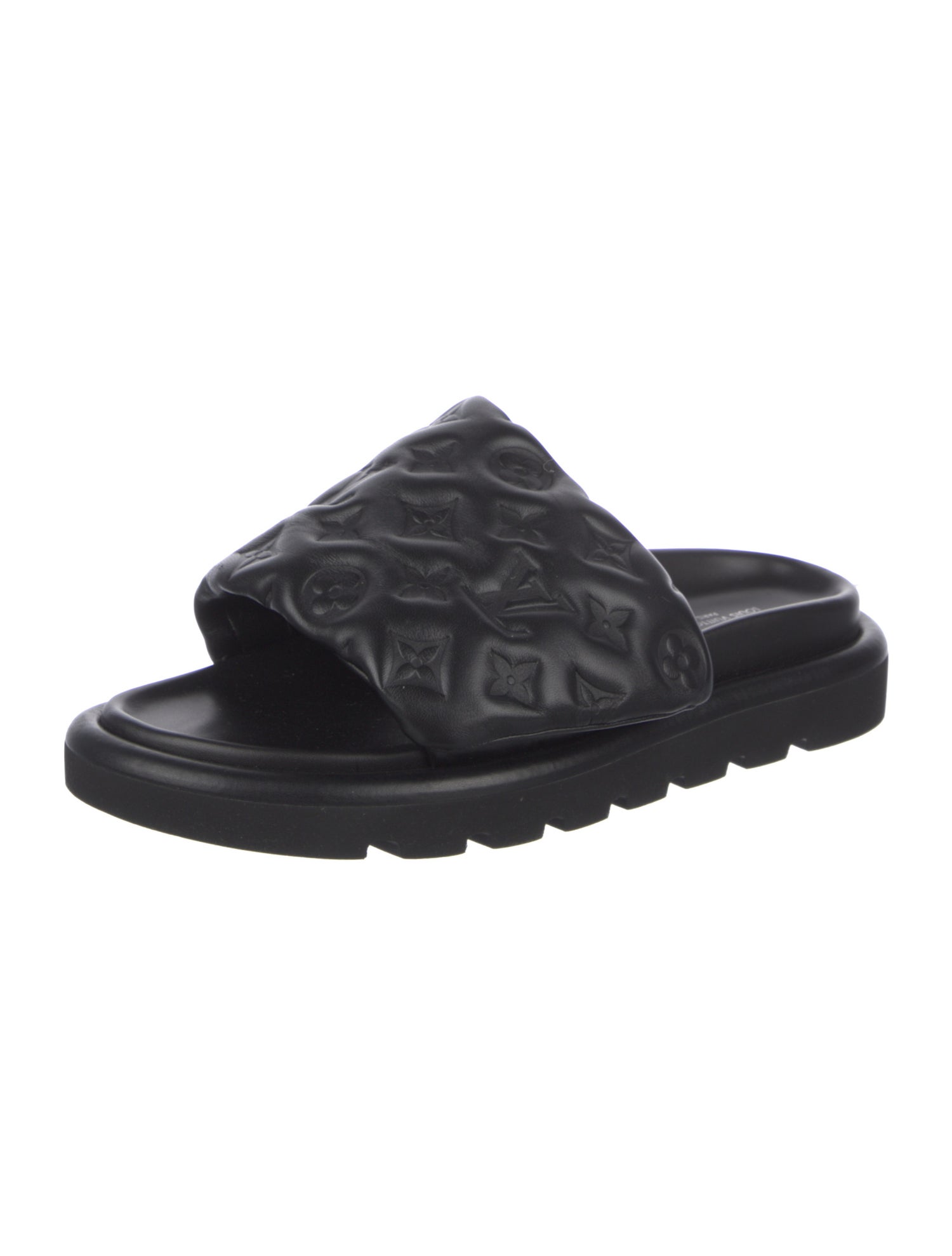 Louis Vuitton LV Monogram Leather Slides