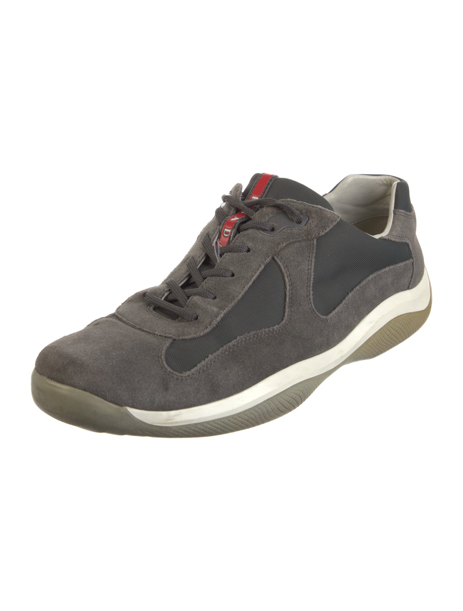 Prada Sport Suede Colorblock Pattern Sneakers