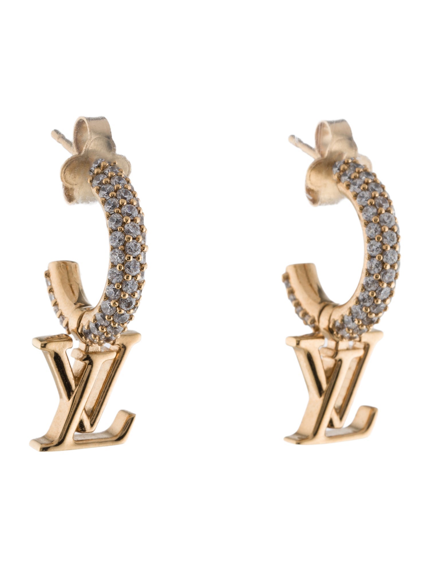 Louis Vuitton Crystal LV Iconic Hoop Earrings