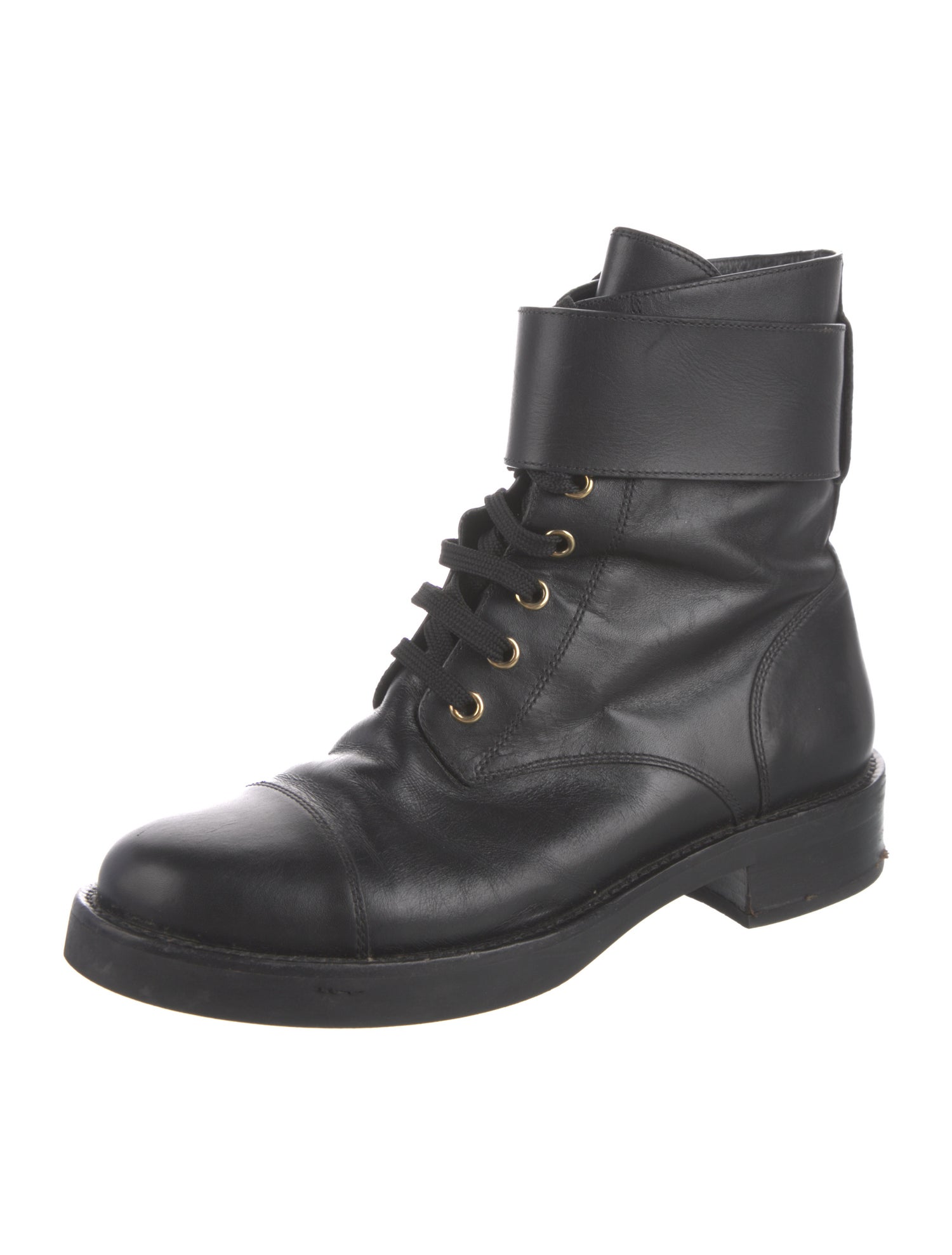 Louis Vuitton Leather Combat Boots