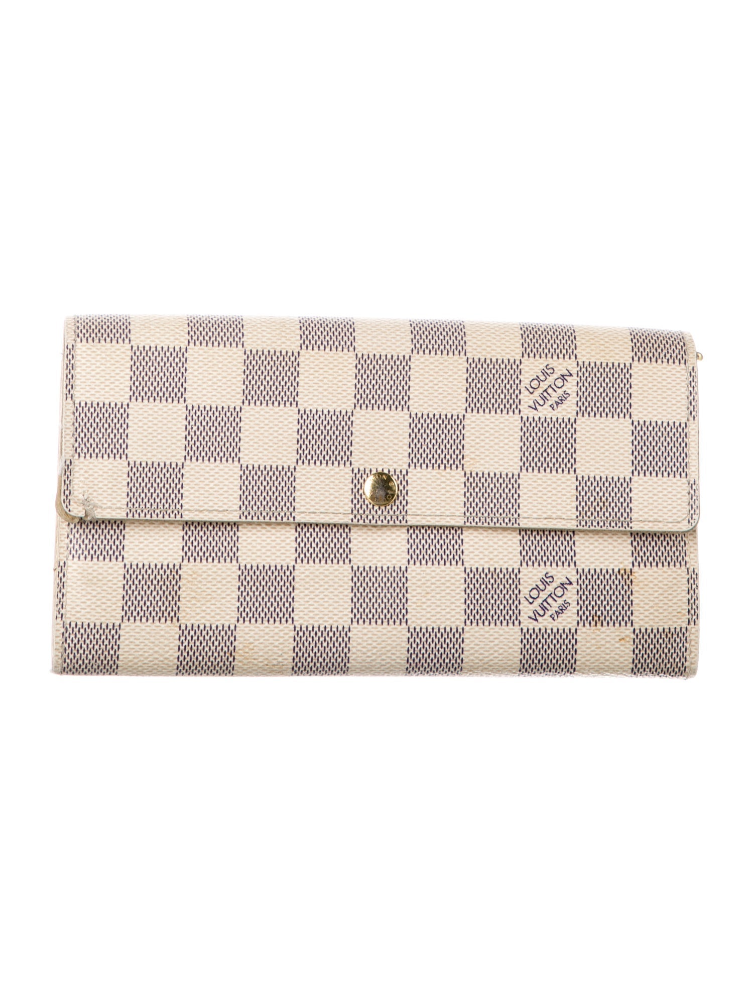 Louis Vuitton Damier Azur Pattern Coated Canvas Sarah Wallet