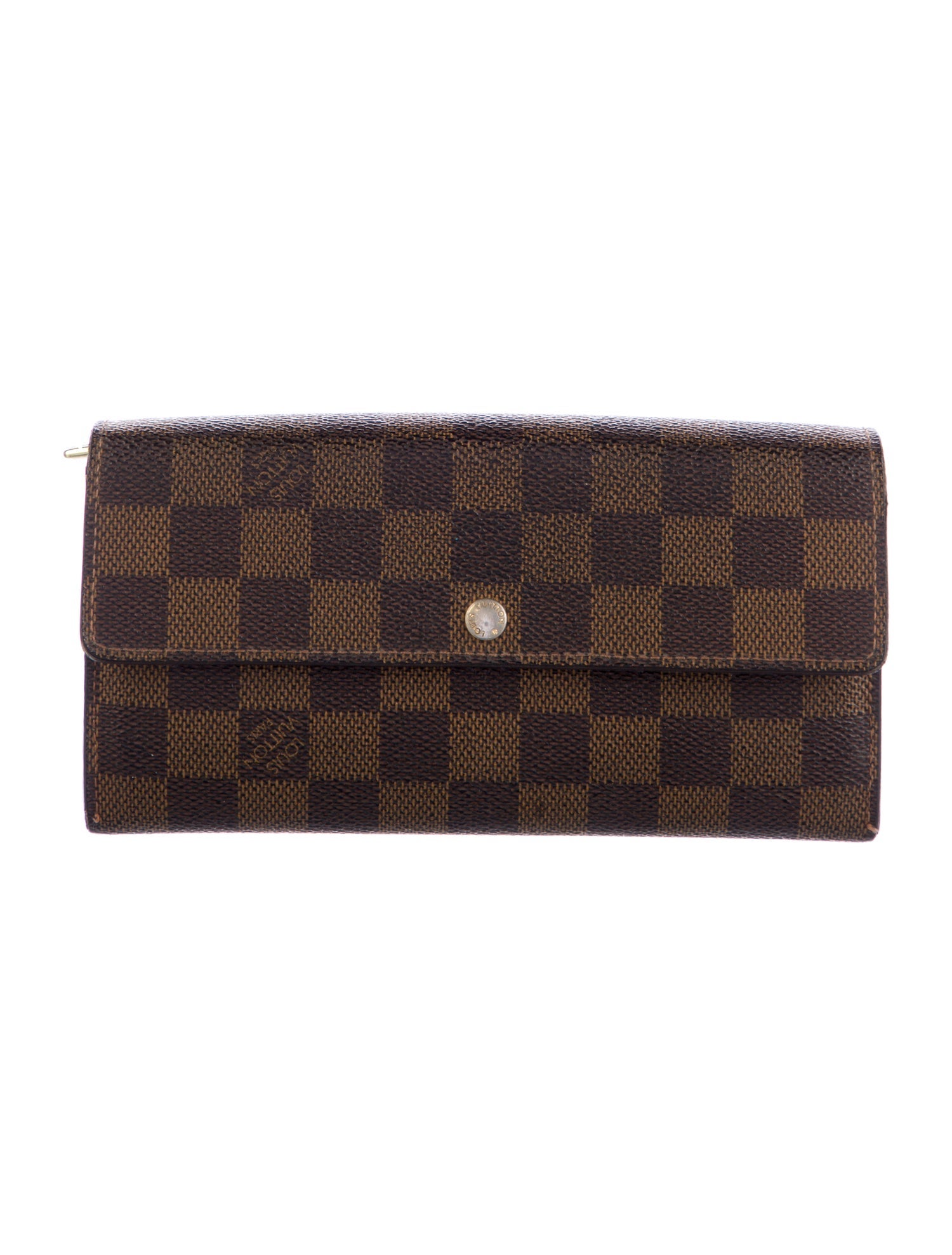 Louis Vuitton Damier Ebene Pattern Coated Canvas Wallet