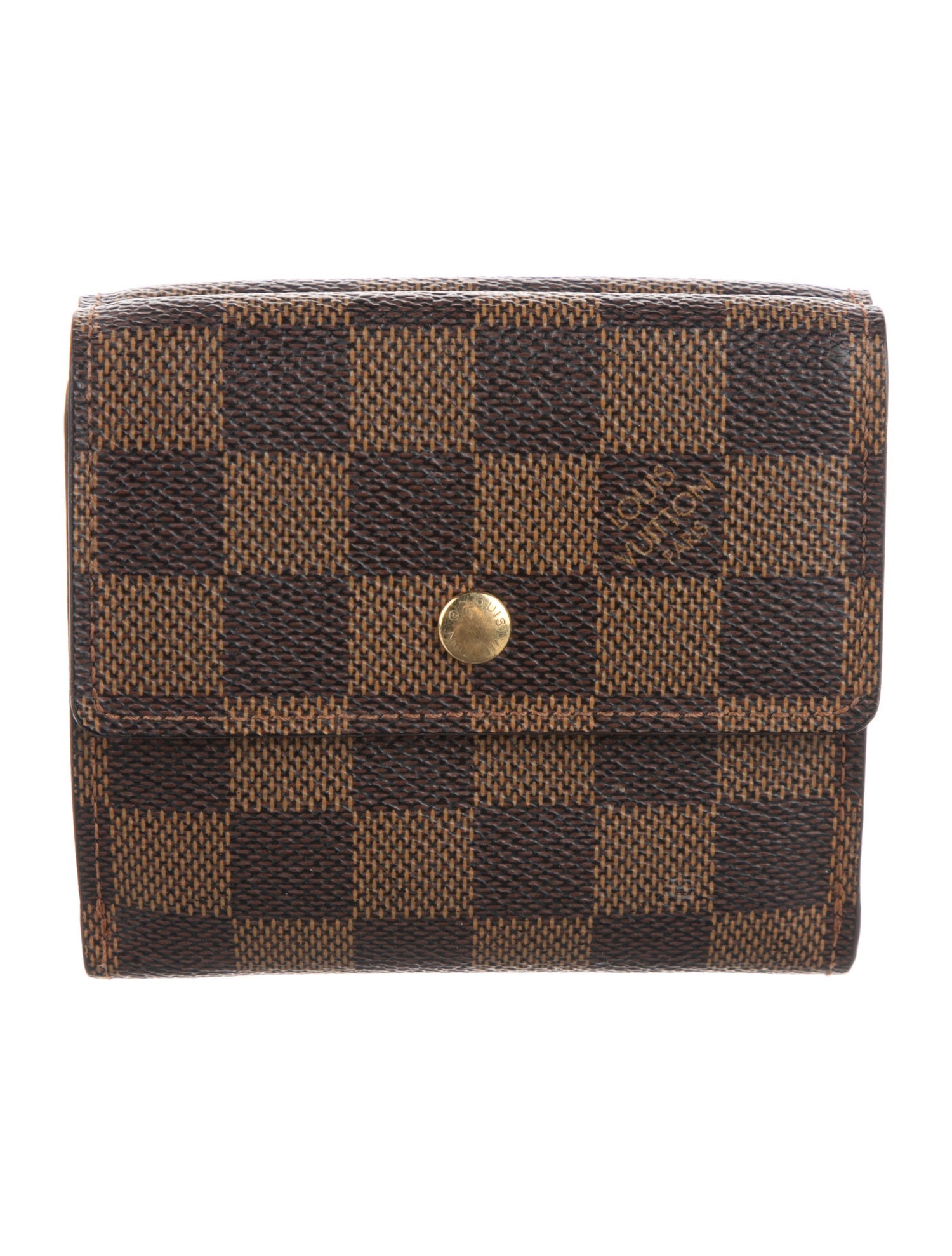 Louis Vuitton Damier Ebene Pattern Coated Canvas Elise Wallet