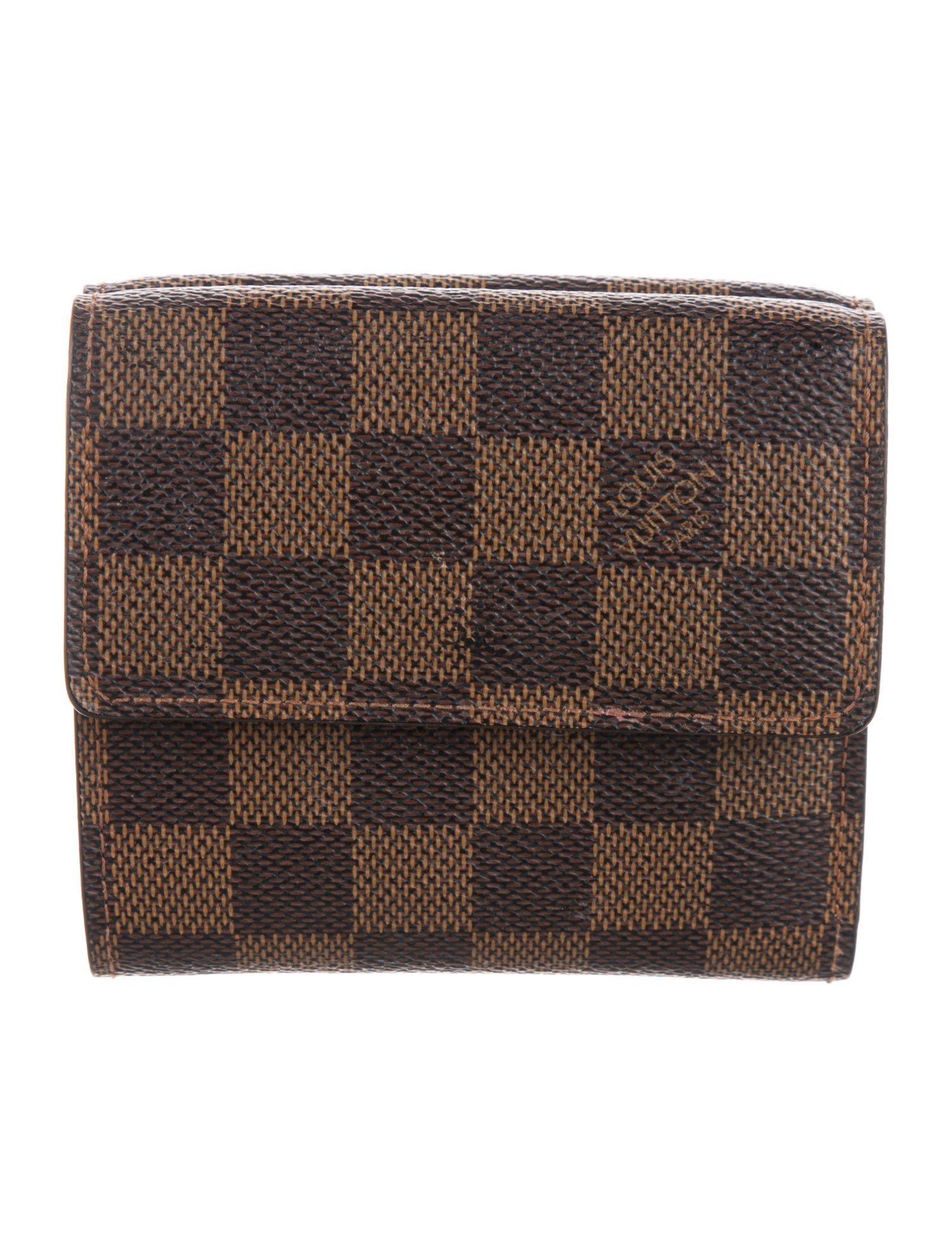 Louis Vuitton Damier Ebene Pattern Coated Canvas Elise Wallet