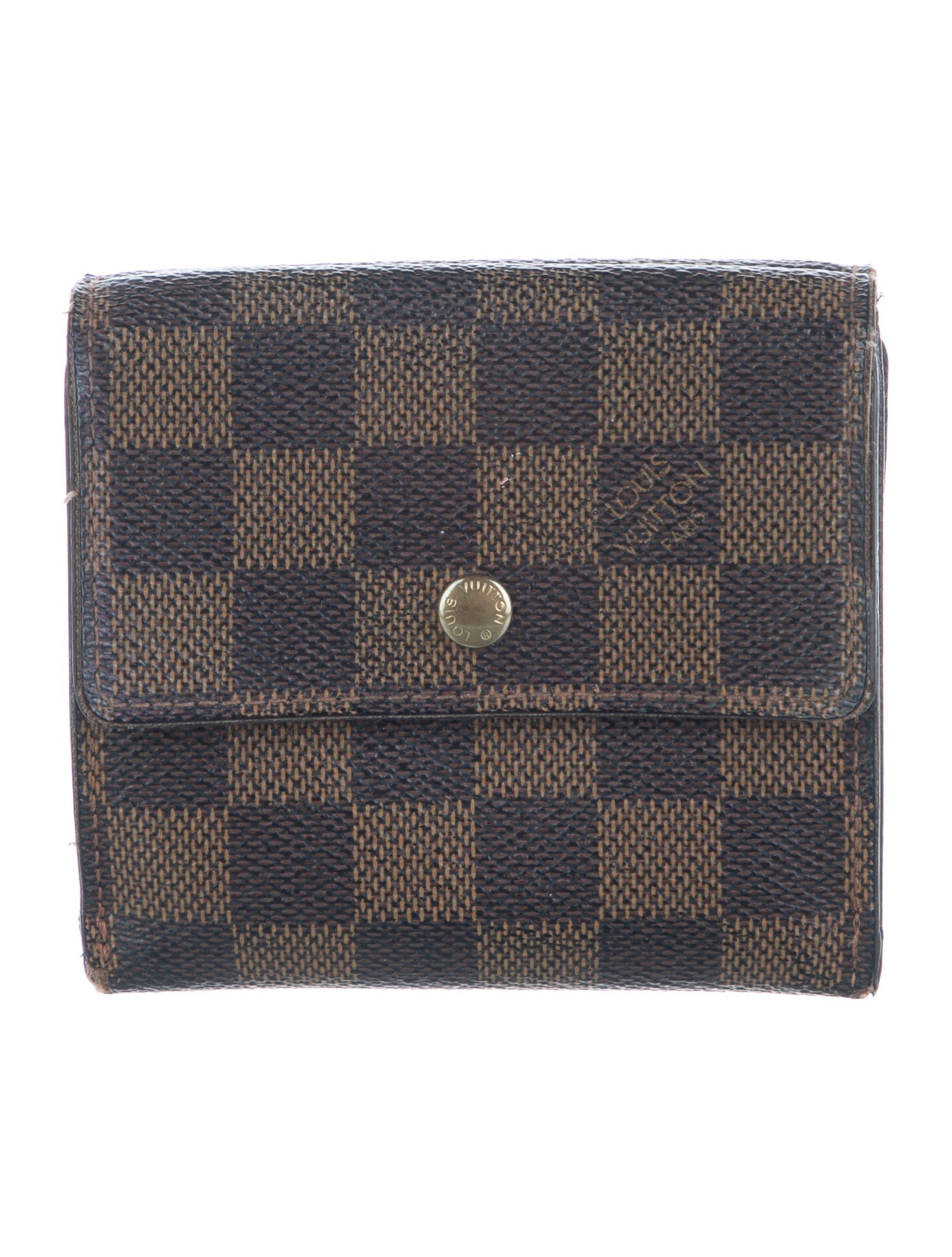 Louis Vuitton 2006 Damier Ebene Pattern Elise Wallet