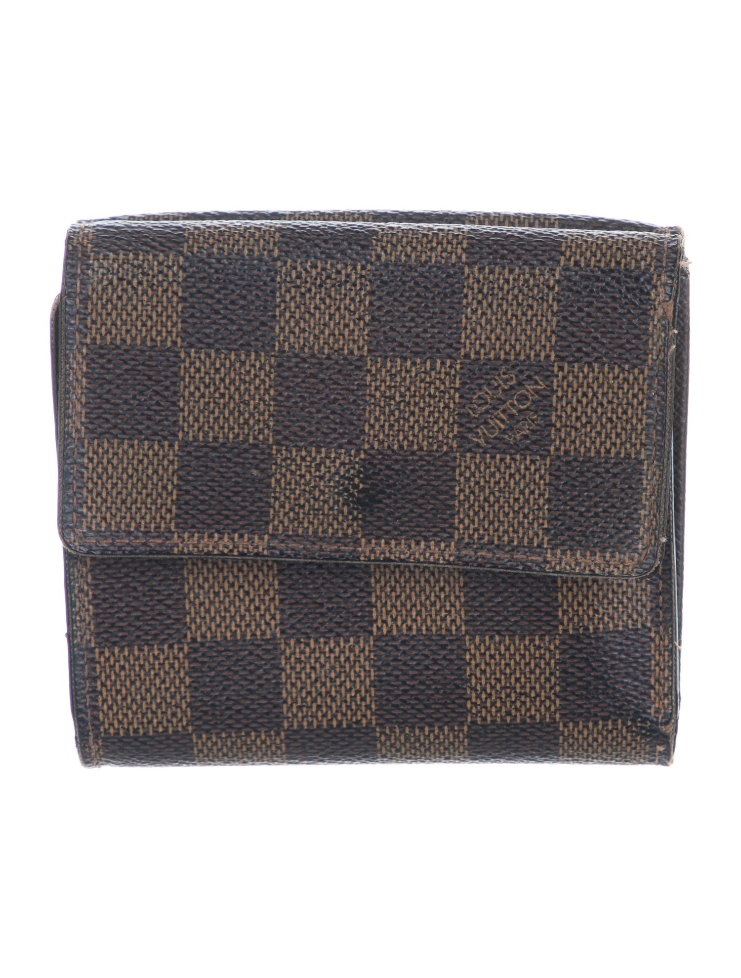 Louis Vuitton 2006 Damier Ebene Pattern Elise Wallet