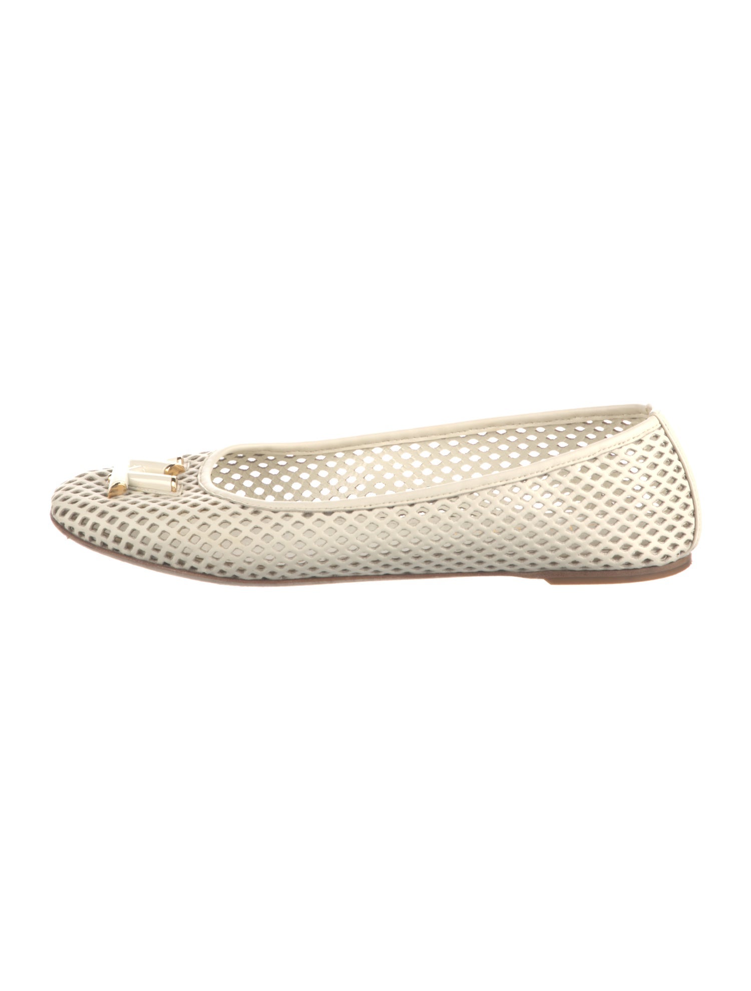 Louis Vuitton Leather Lasercut Accents Ballet Flats