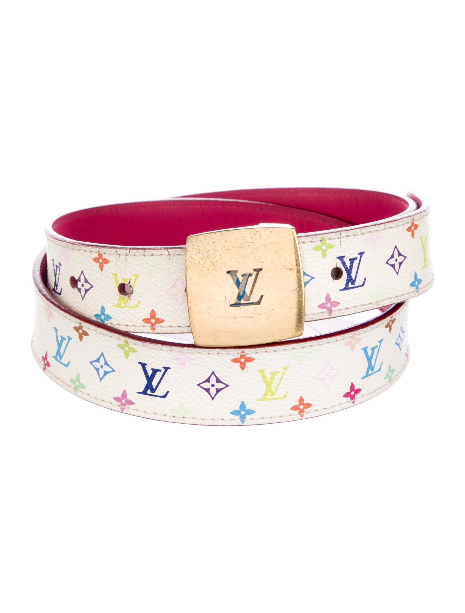 Louis Vuitton Saint Tulle Multicolore Monogram Pattern Belt