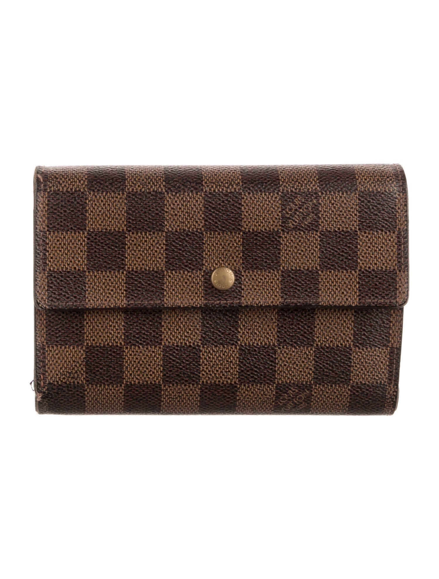 Louis Vuitton 2000 Damier Ebene Pattern Porte-Trésor Étui Papier Wallet
