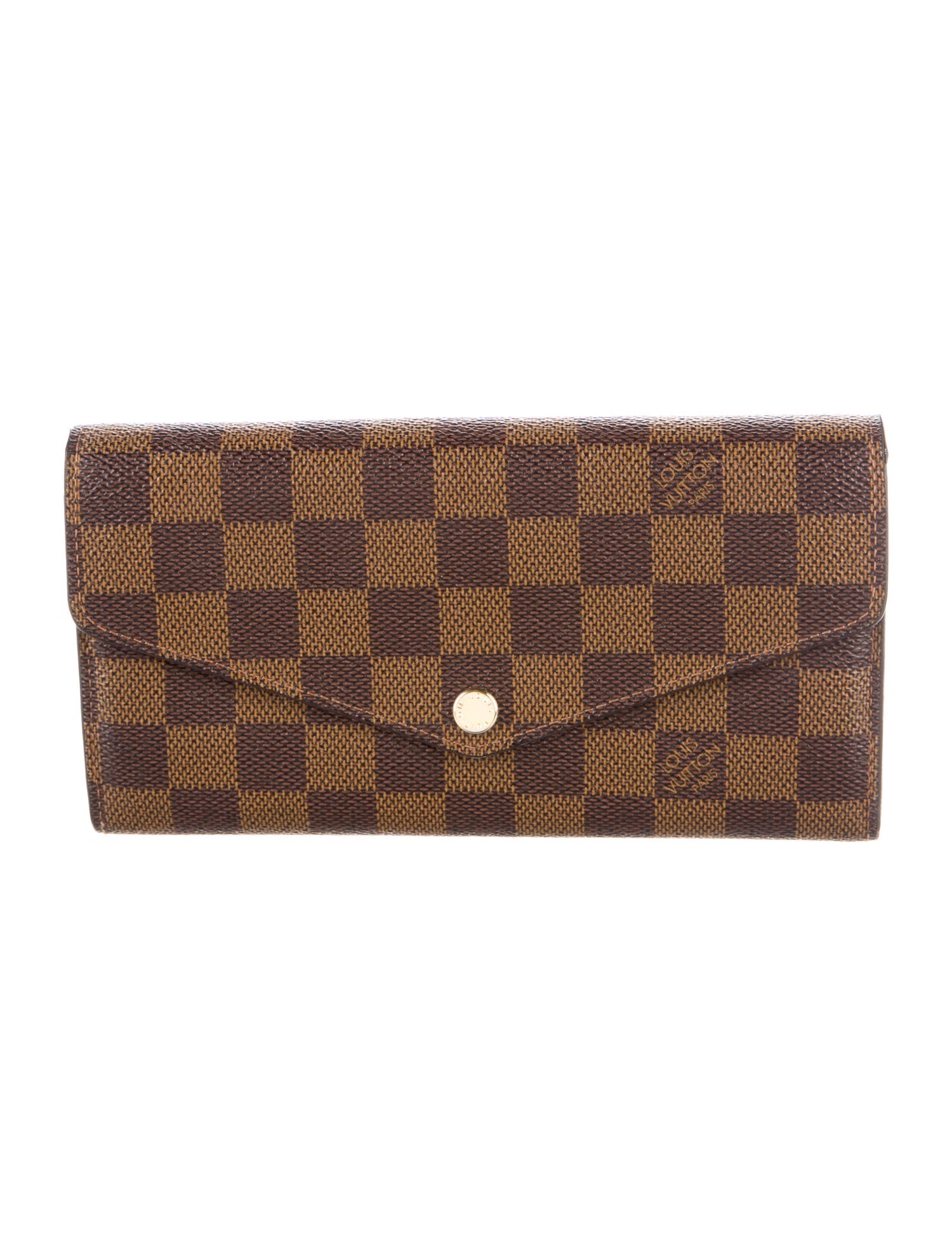 Louis Vuitton Damier Ebene Pattern Coated Canvas Sarah Wallet