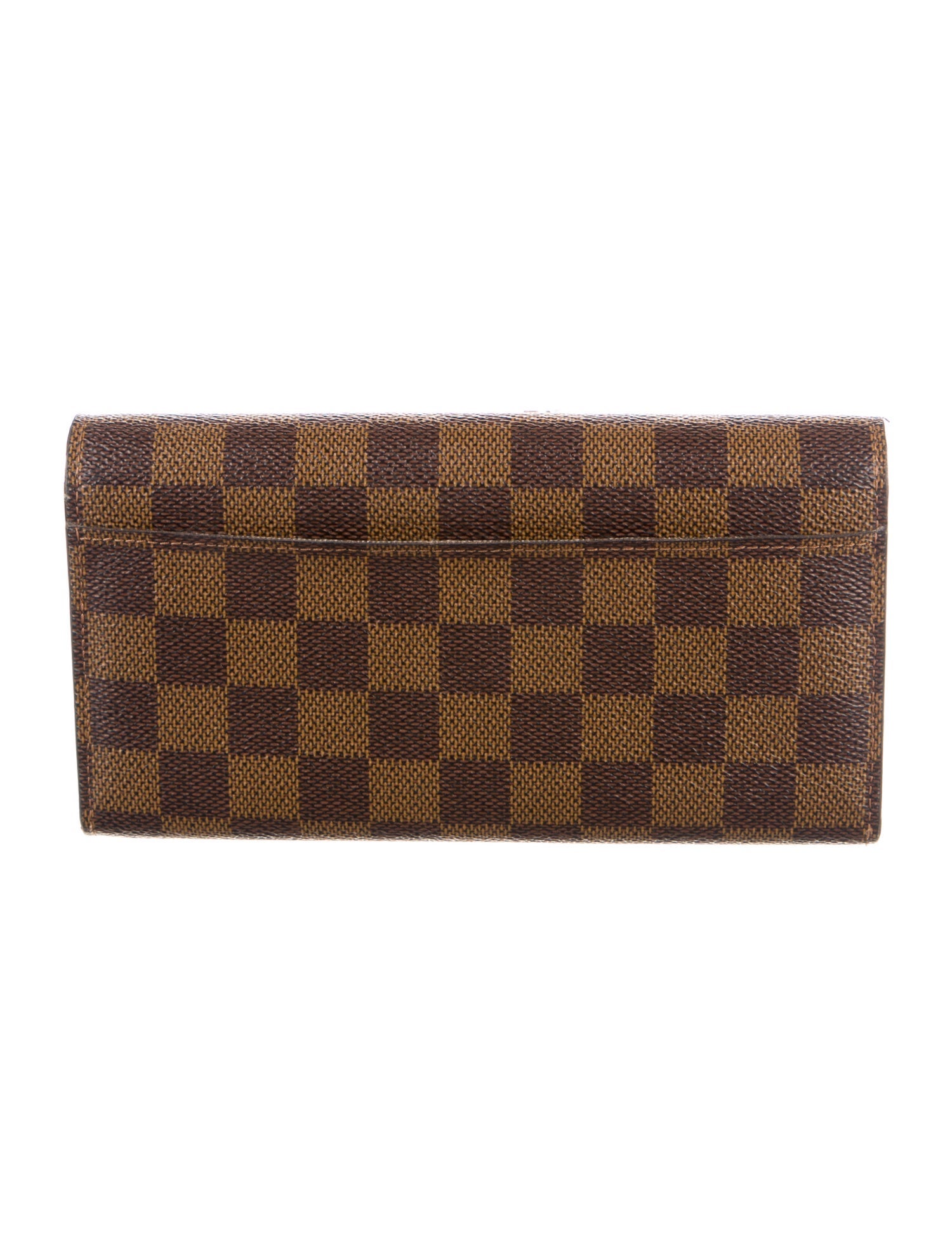Louis Vuitton Damier Ebene Pattern Coated Canvas Sarah Wallet