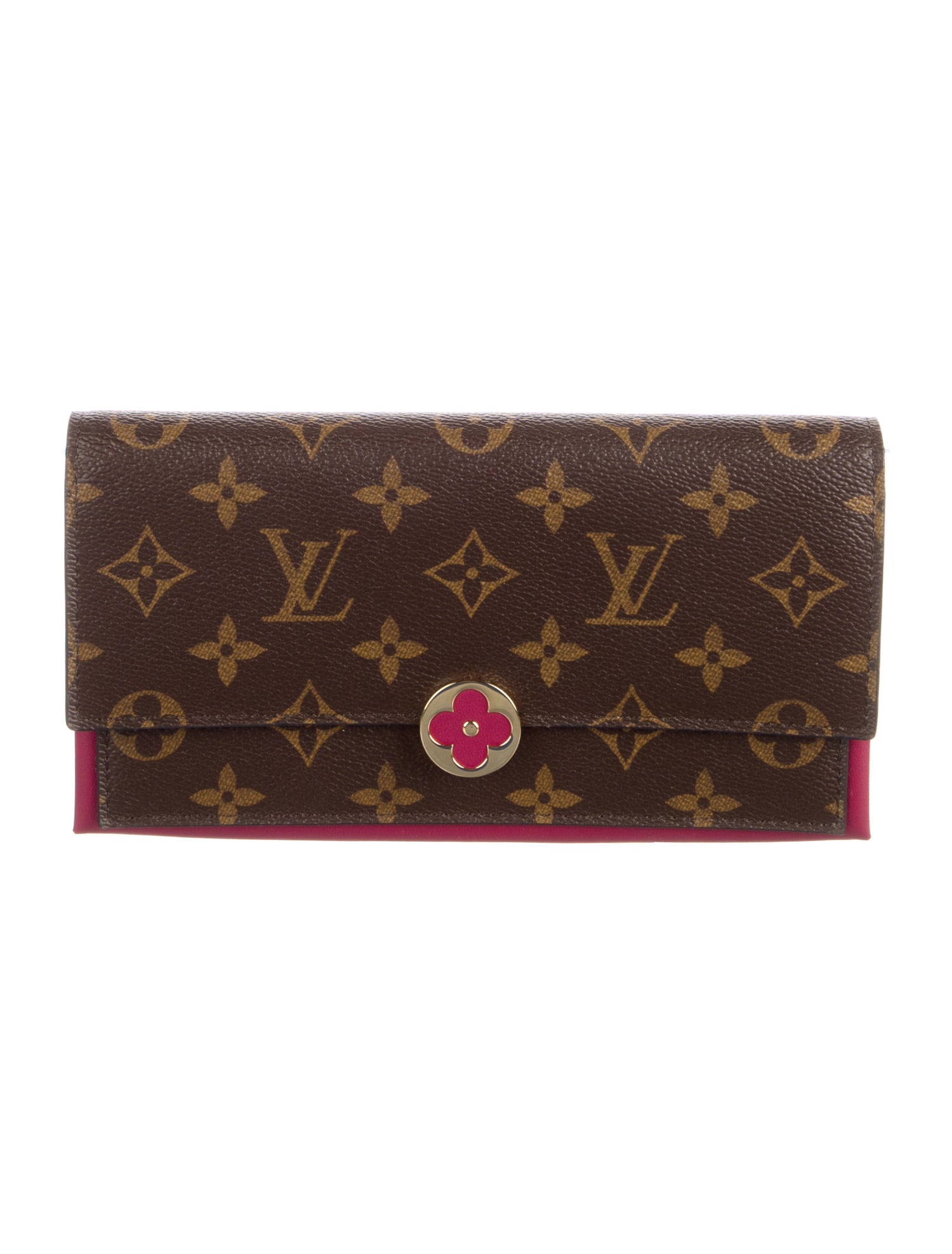 Louis Vuitton LV Monogram Coated Canvas Flore Long Wallet