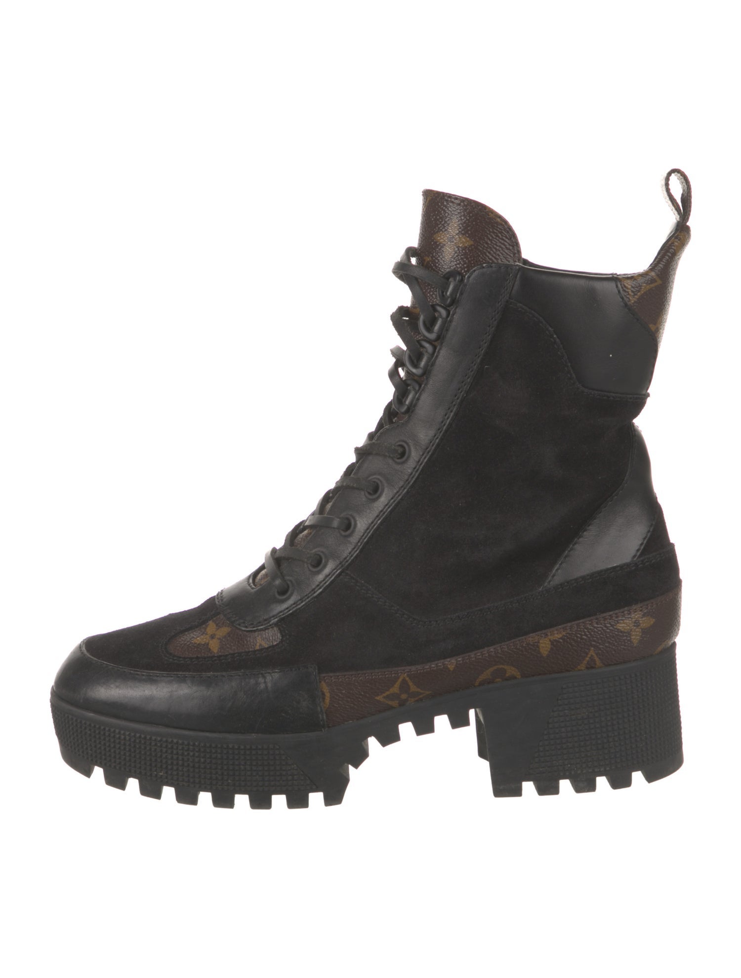 Louis Vuitton LV Monogram Suede Combat Boots