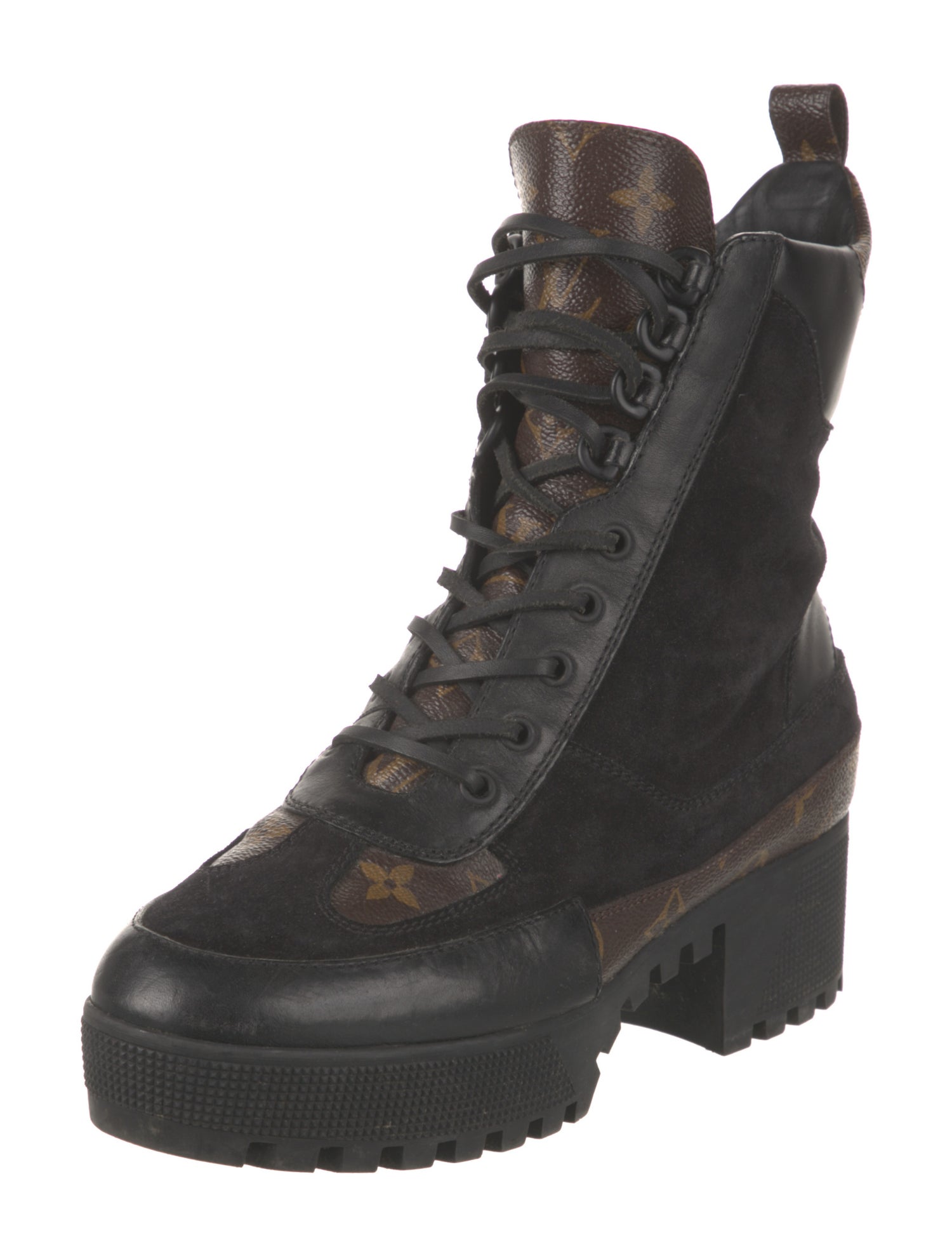 Louis Vuitton LV Monogram Suede Combat Boots