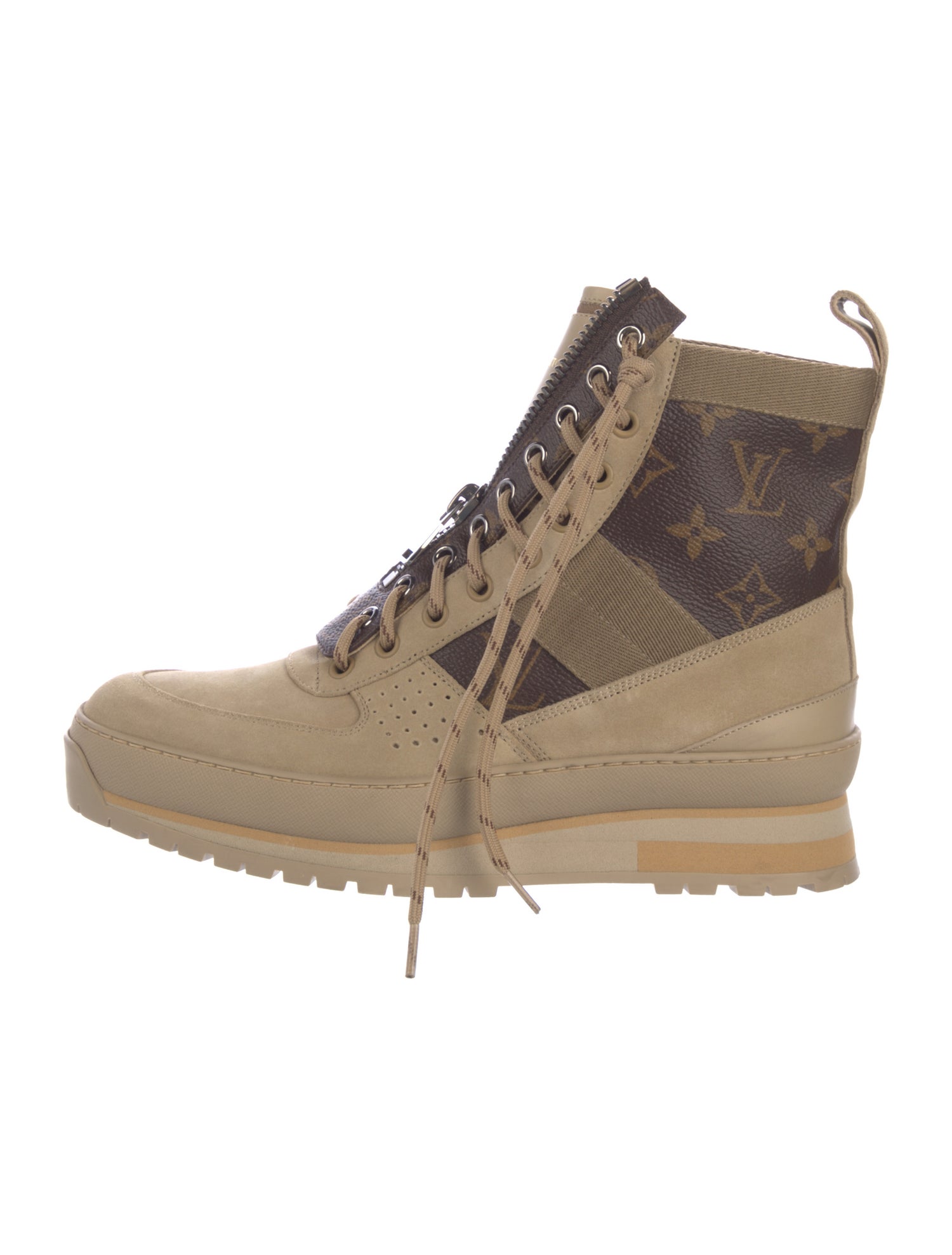 Louis Vuitton Suede Combat Boots