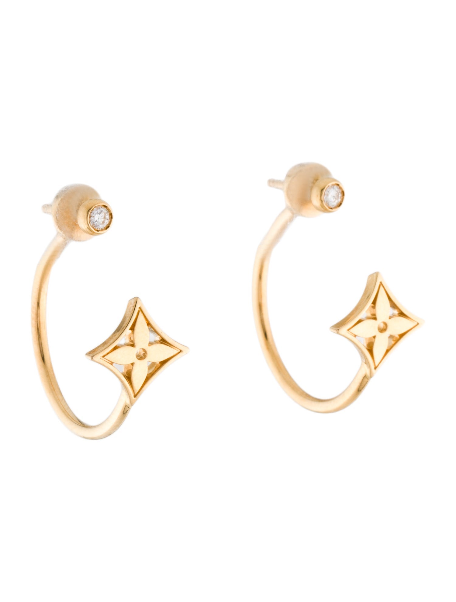 Louis Vuitton 18K Diamond Idylle Blossom Small Hoops