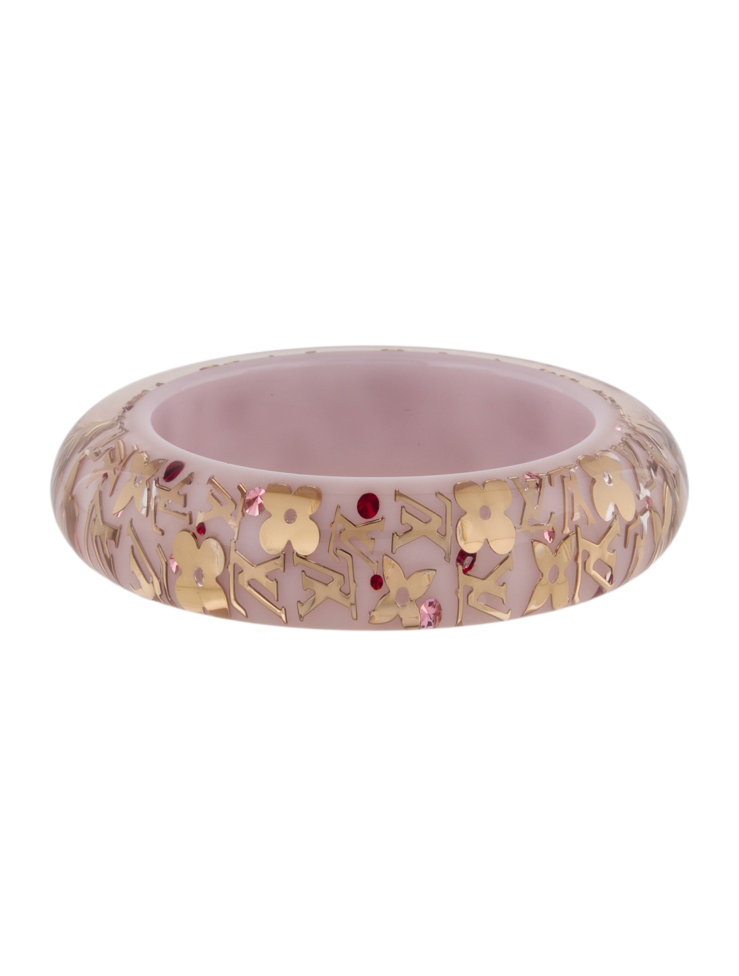 Louis Vuitton Resin & Crystal Wide Inclusion Bangle Bracelet