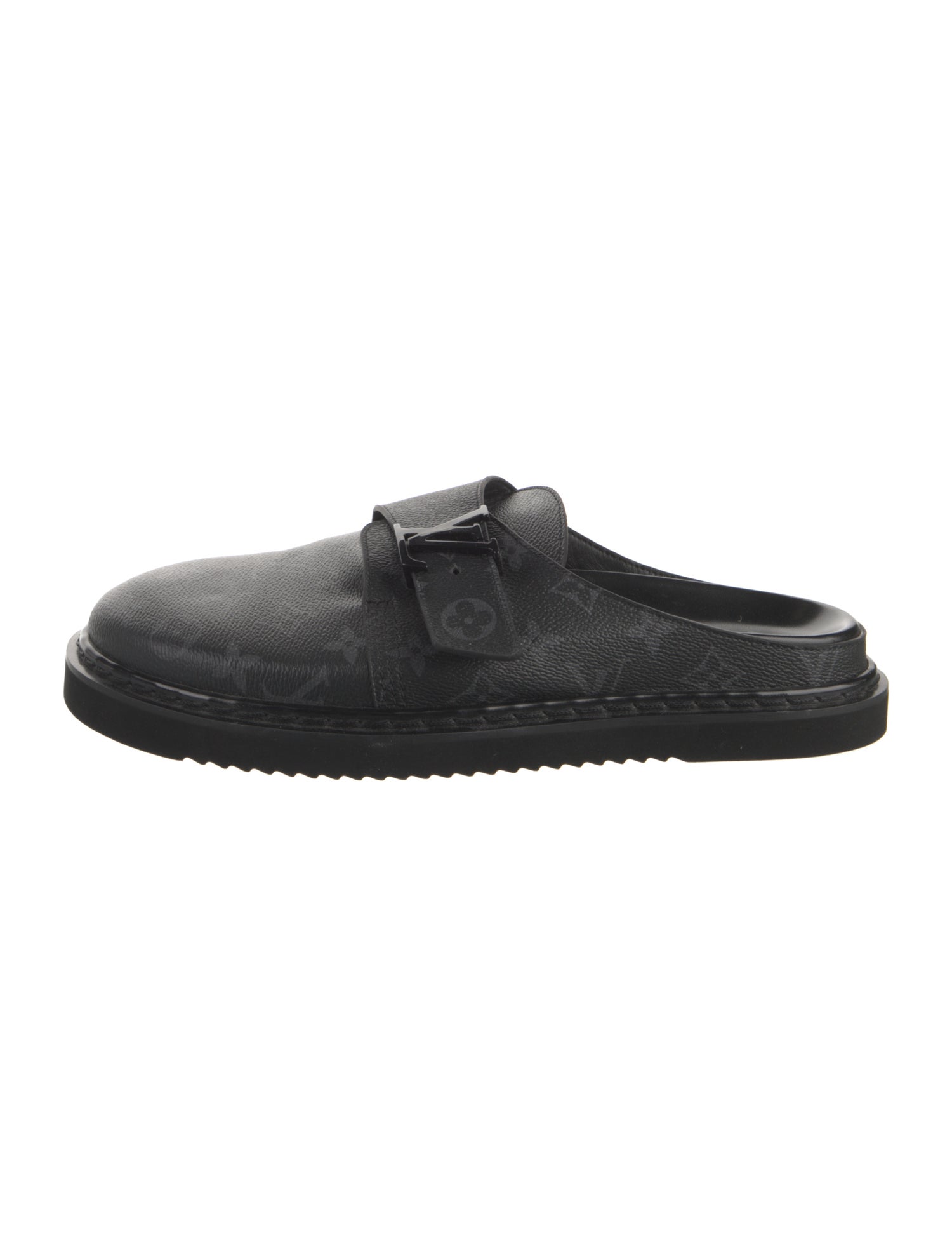 Louis Vuitton LV Monogram Leather Trim Embellishment Slippers