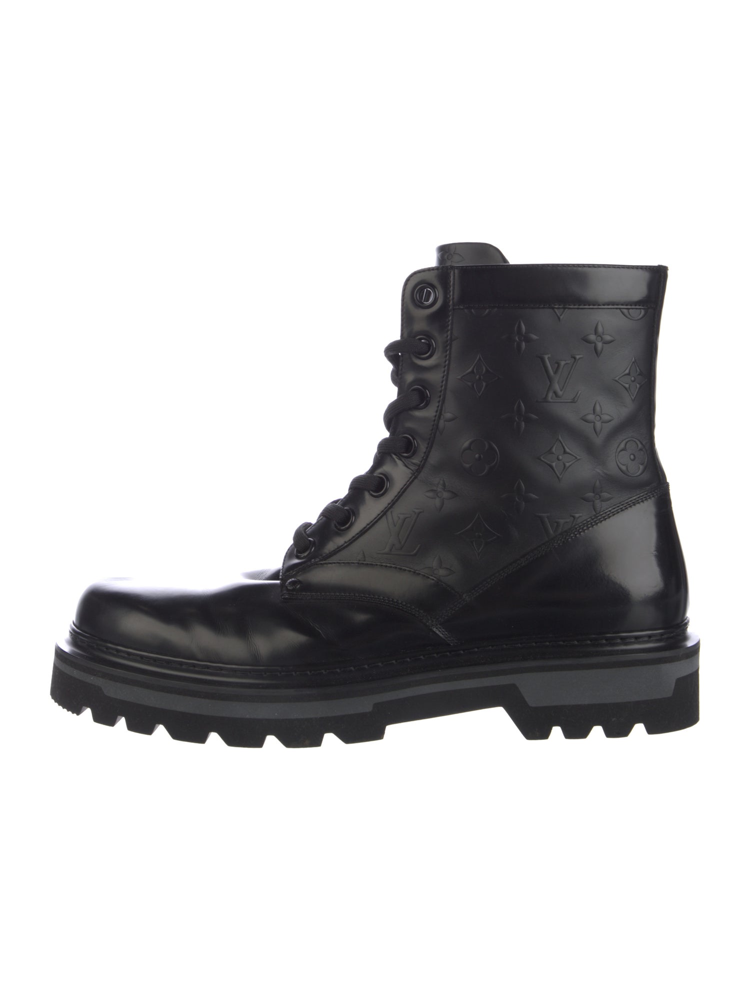 Louis Vuitton LV Monogram Leather Combat Boots