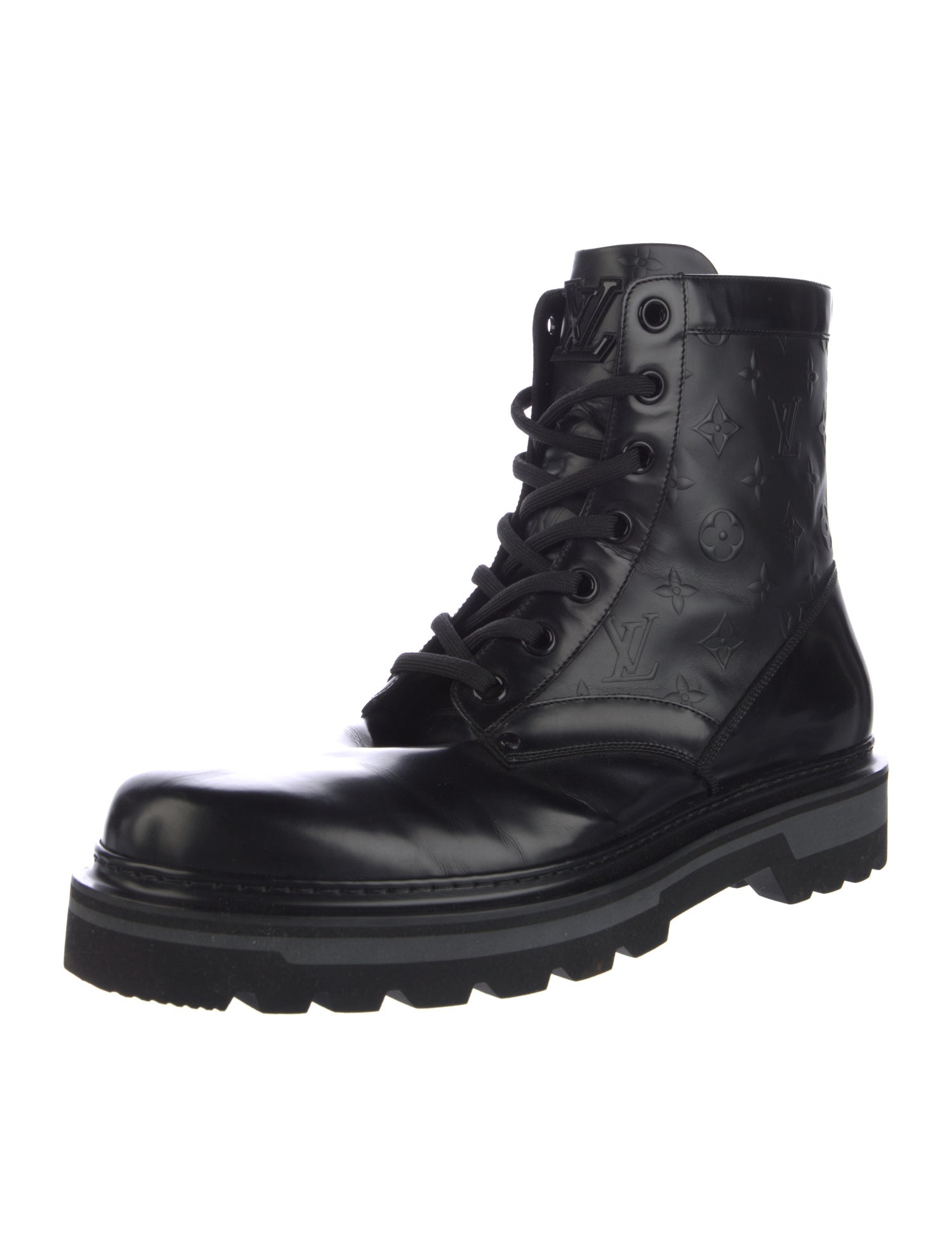 Louis Vuitton LV Monogram Leather Combat Boots