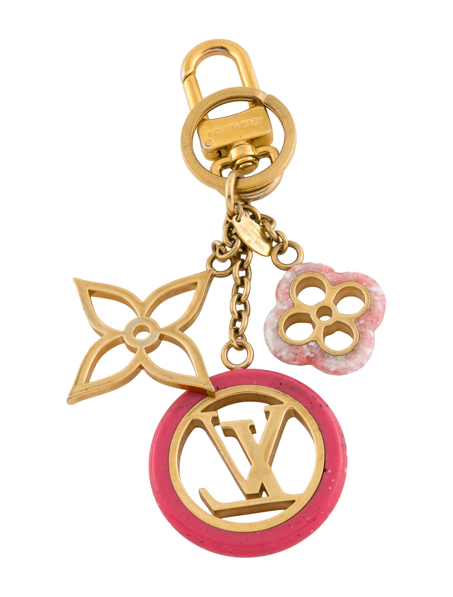 Louis Vuitton womens' gold multicolored keychain