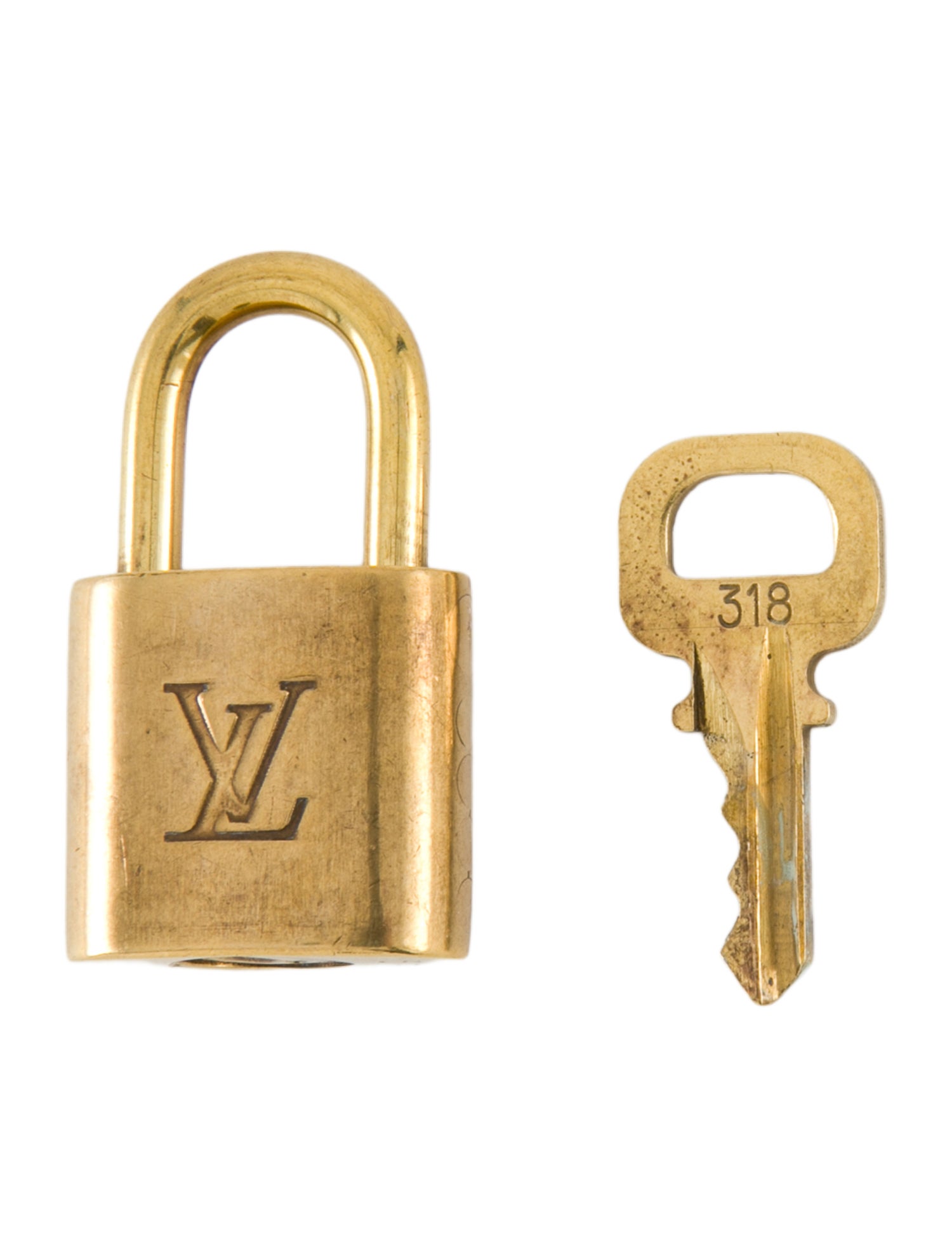 Louis Vuitton Brass Lock & Key Set