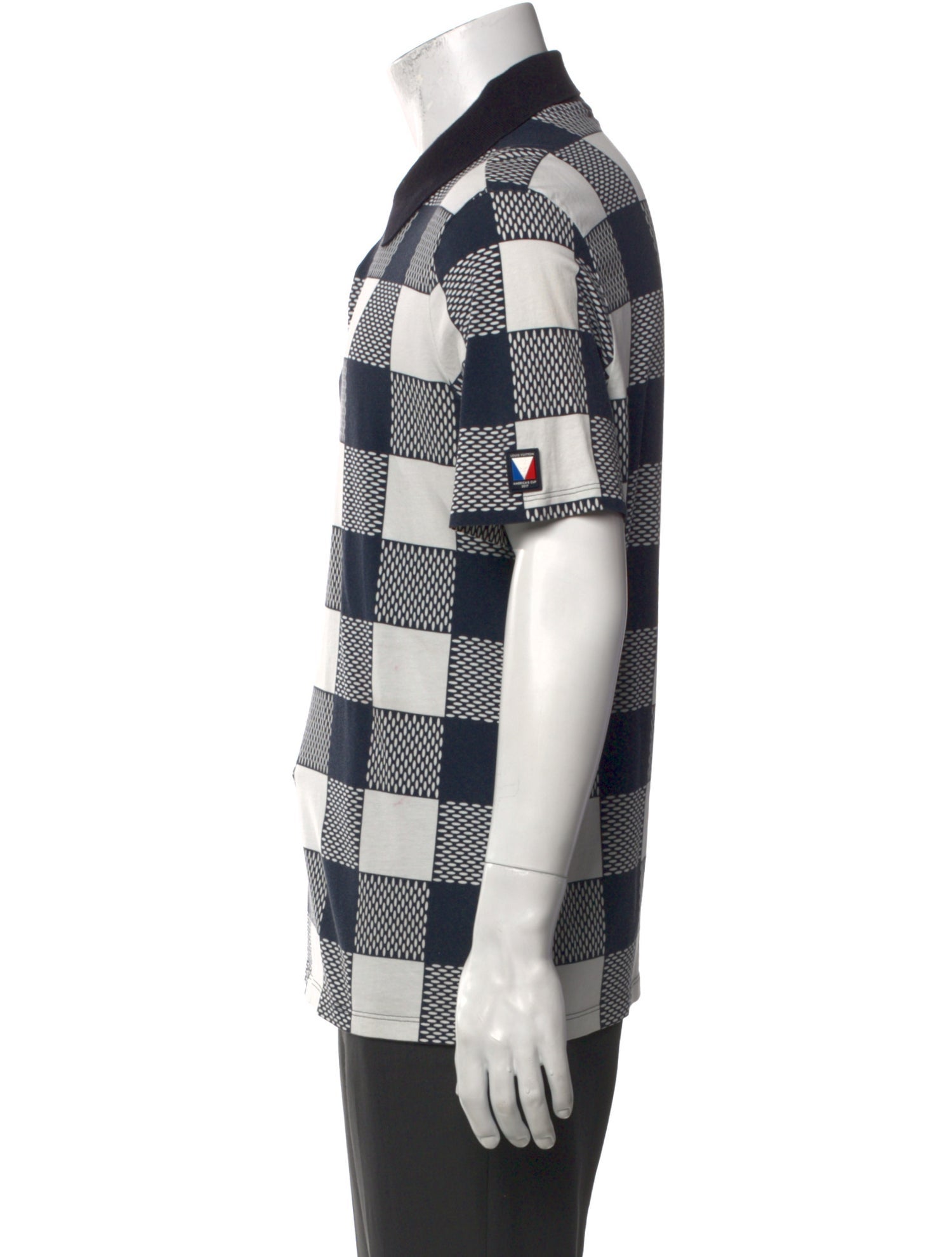 Louis Vuitton 2017 Damier Azur Pattern Polo Shirt