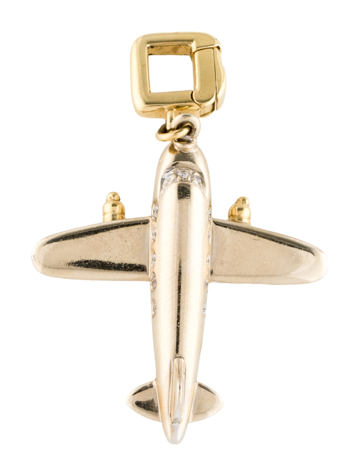 Louis Vuitton 18K Diamond Airplane Charm