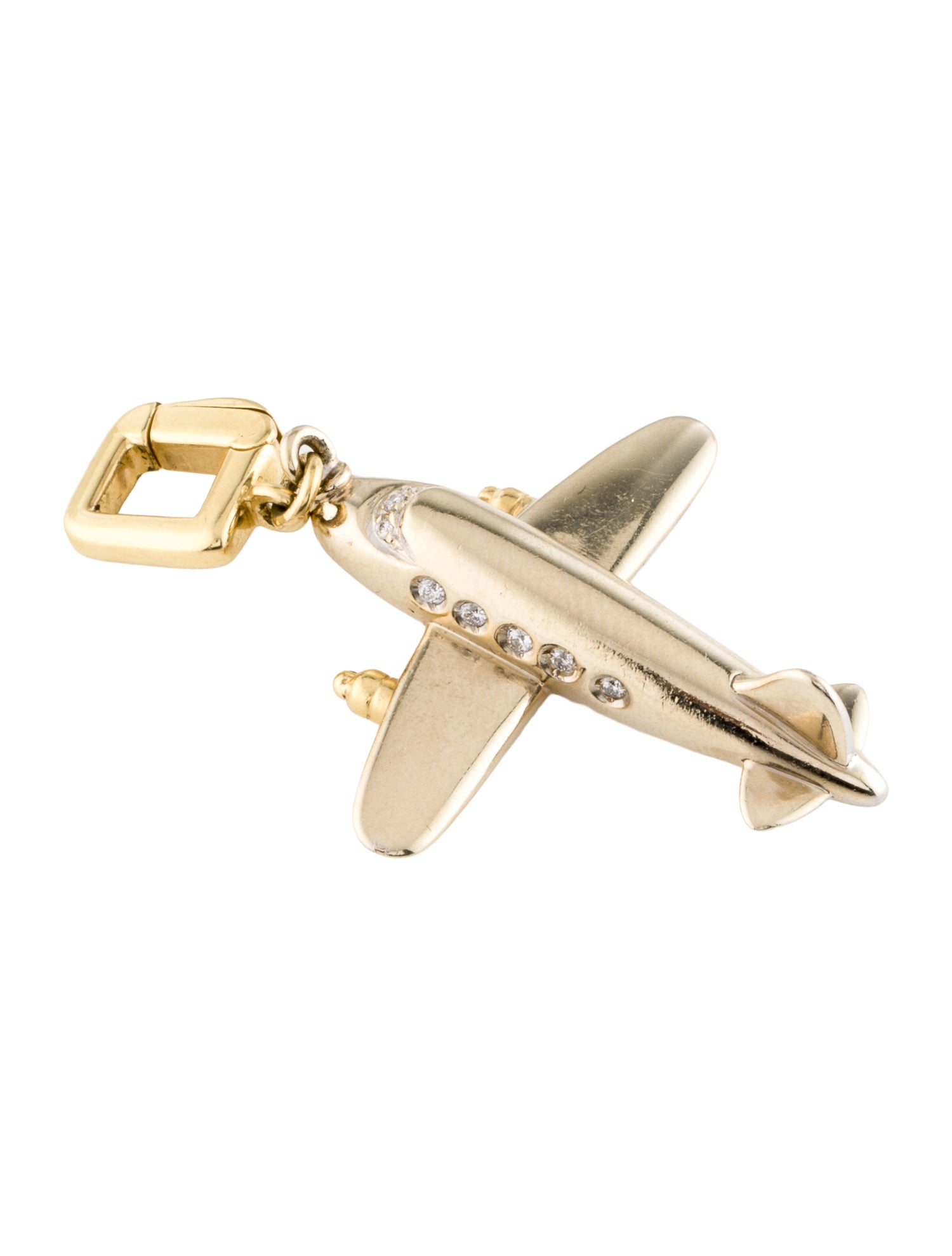Louis Vuitton 18K Diamond Airplane Charm