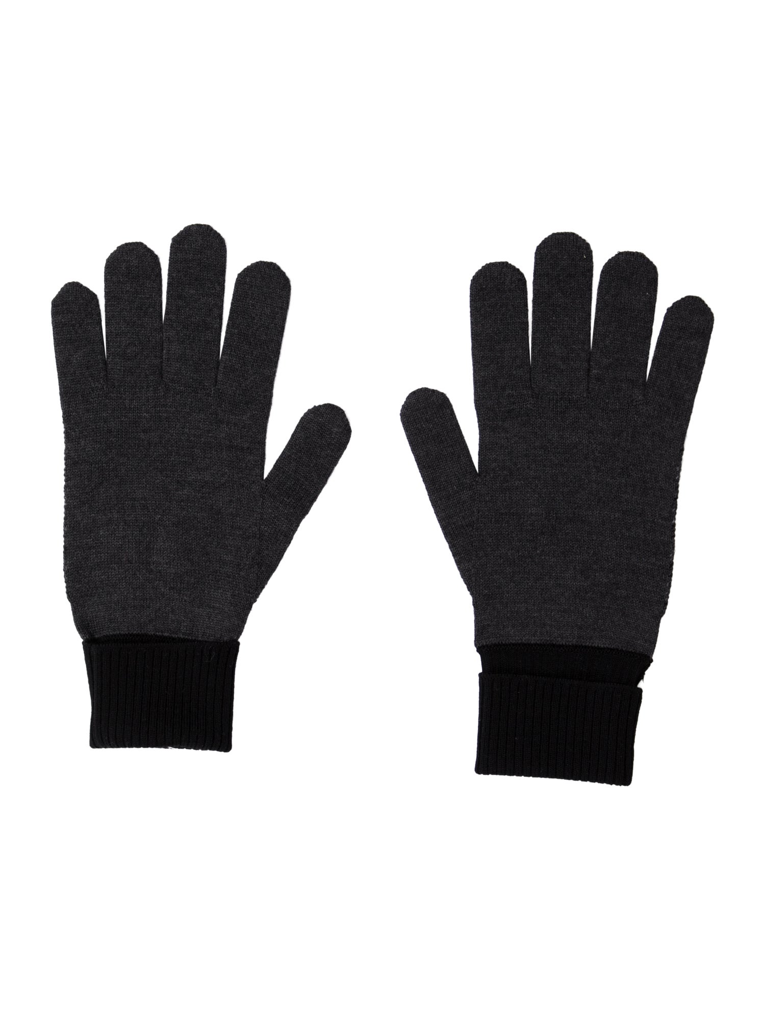 Louis Vuitton Anthracite Grey Logo Intarsia Knit Gloves