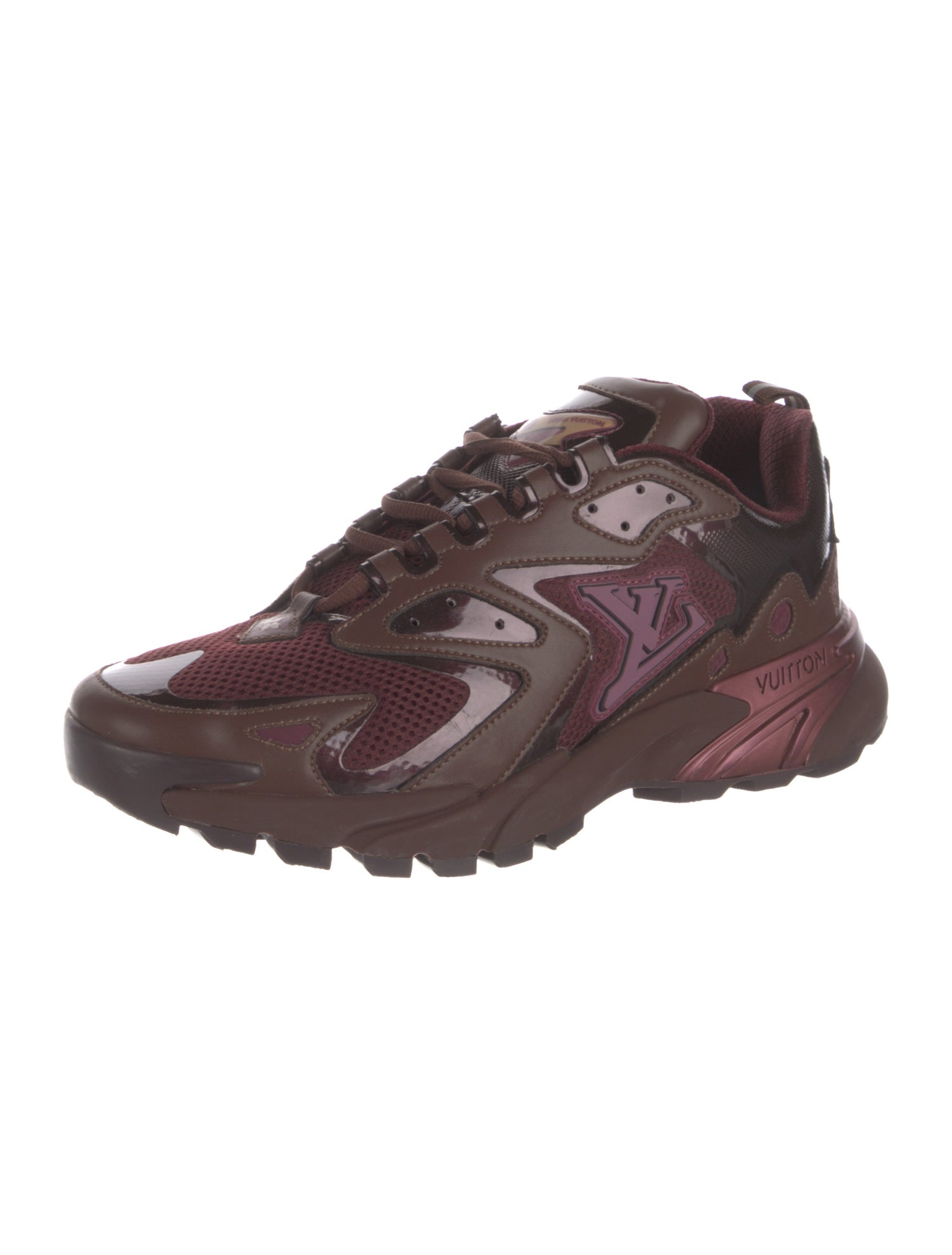 Louis Vuitton Leather Colorblock Pattern Athletic Sneakers