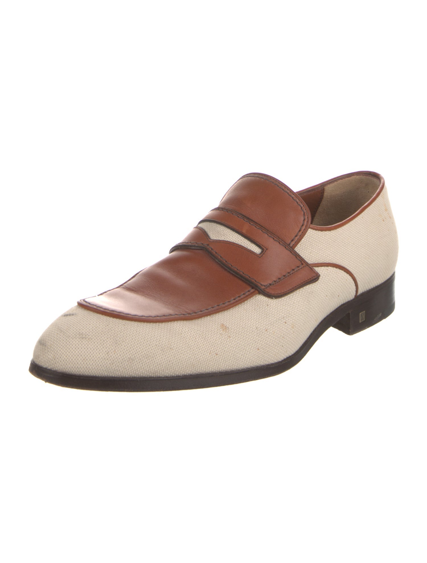 Louis Vuitton Leather Colorblock Pattern Dress Loafers