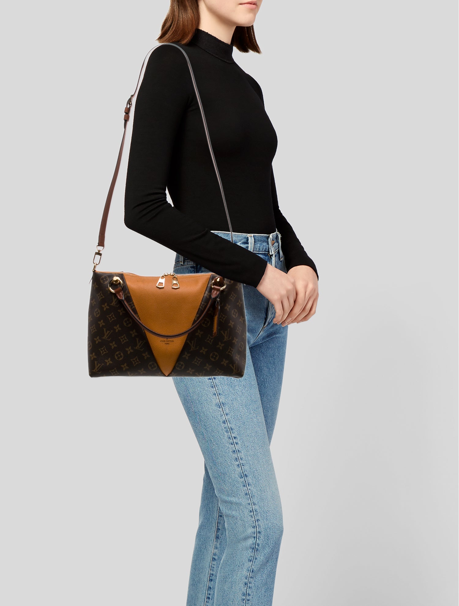 Louis Vuitton LV Monogram V Tote MM monogram canvas and leather shoulder bag