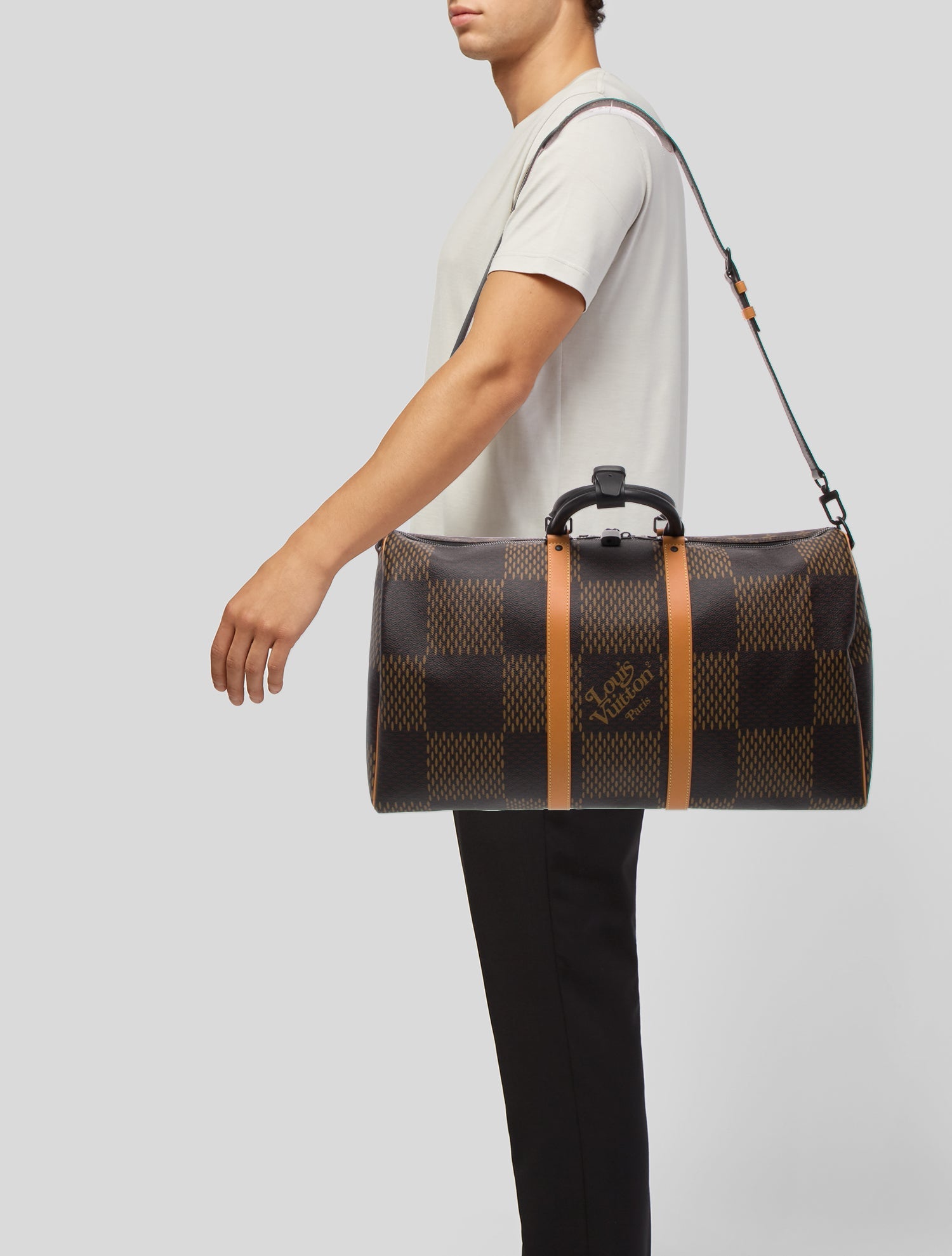 Louis Vuitton x Nigo Damier Ebene Giant Keepall Bandouliere 50