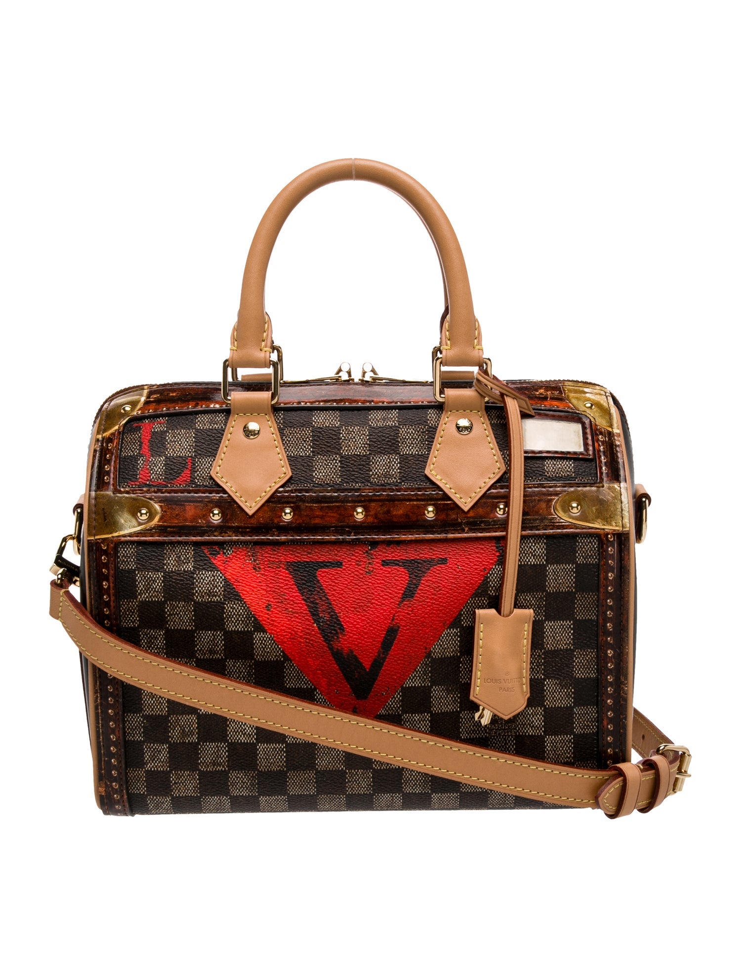 Louis Vuitton Damier Ebene Time Trunk Speedy Bandouliere 25
