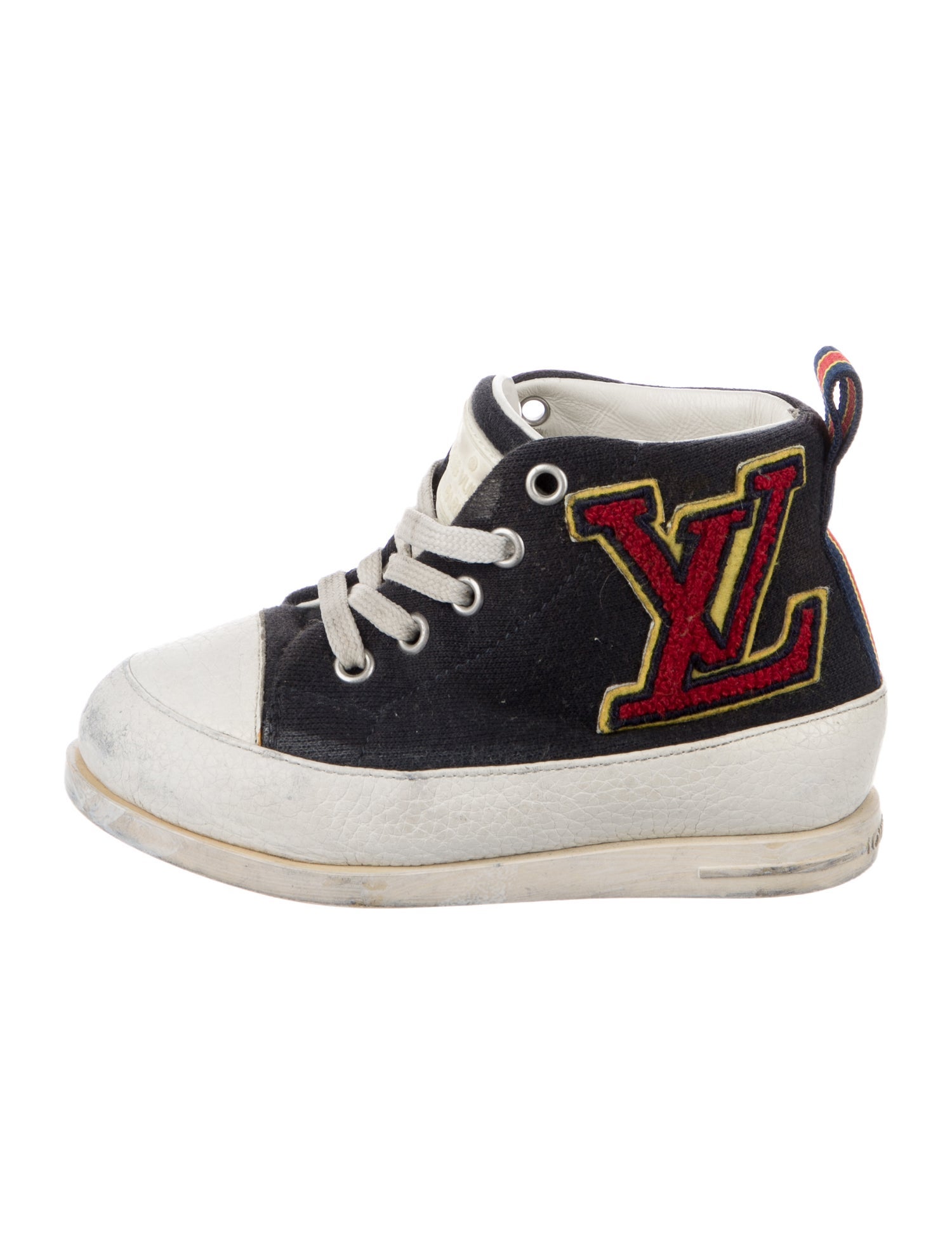 Louis Vuitton Leather and Canvas High-top Sneakers