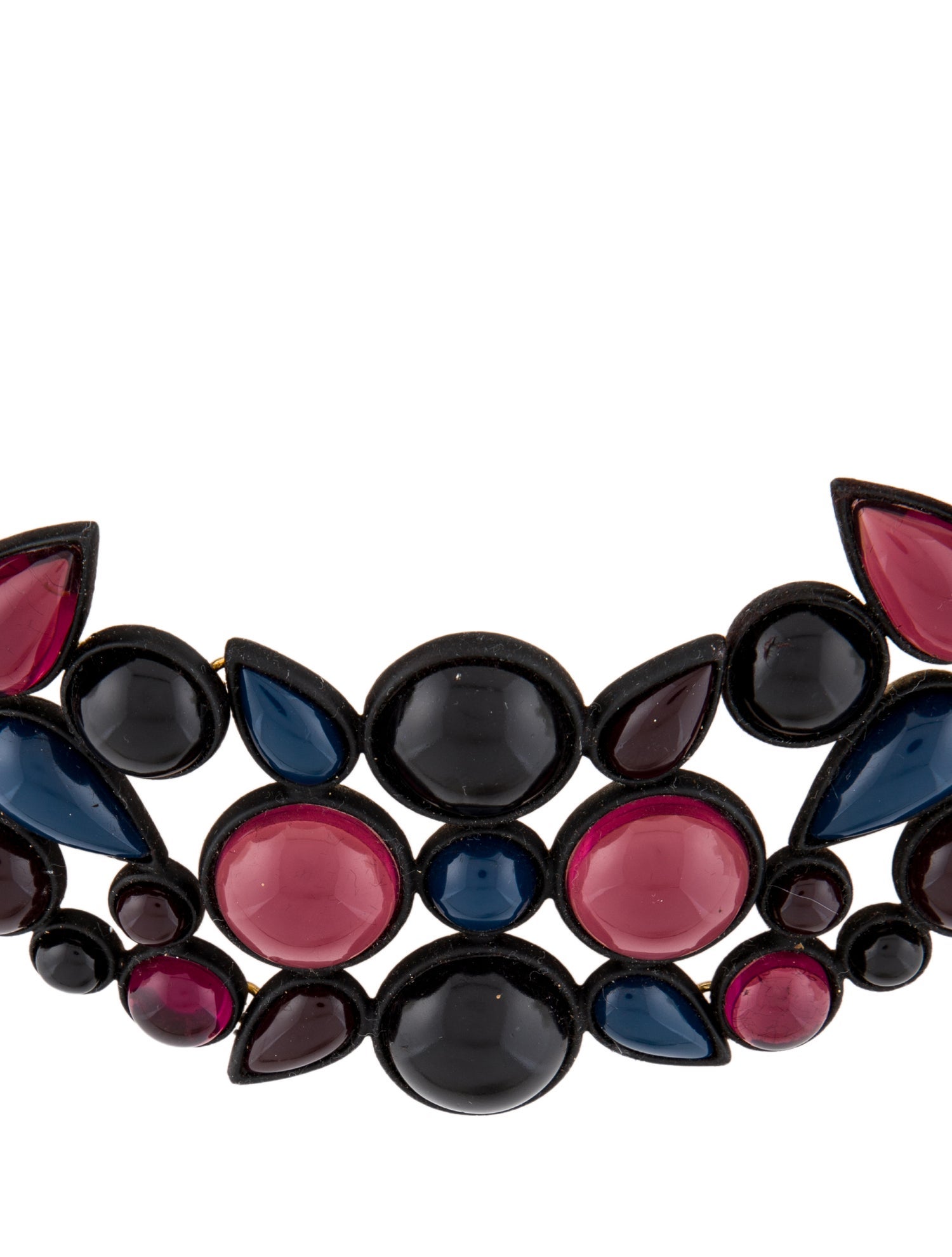 Louis Vuitton Leather & Resin Statement Collar Necklace