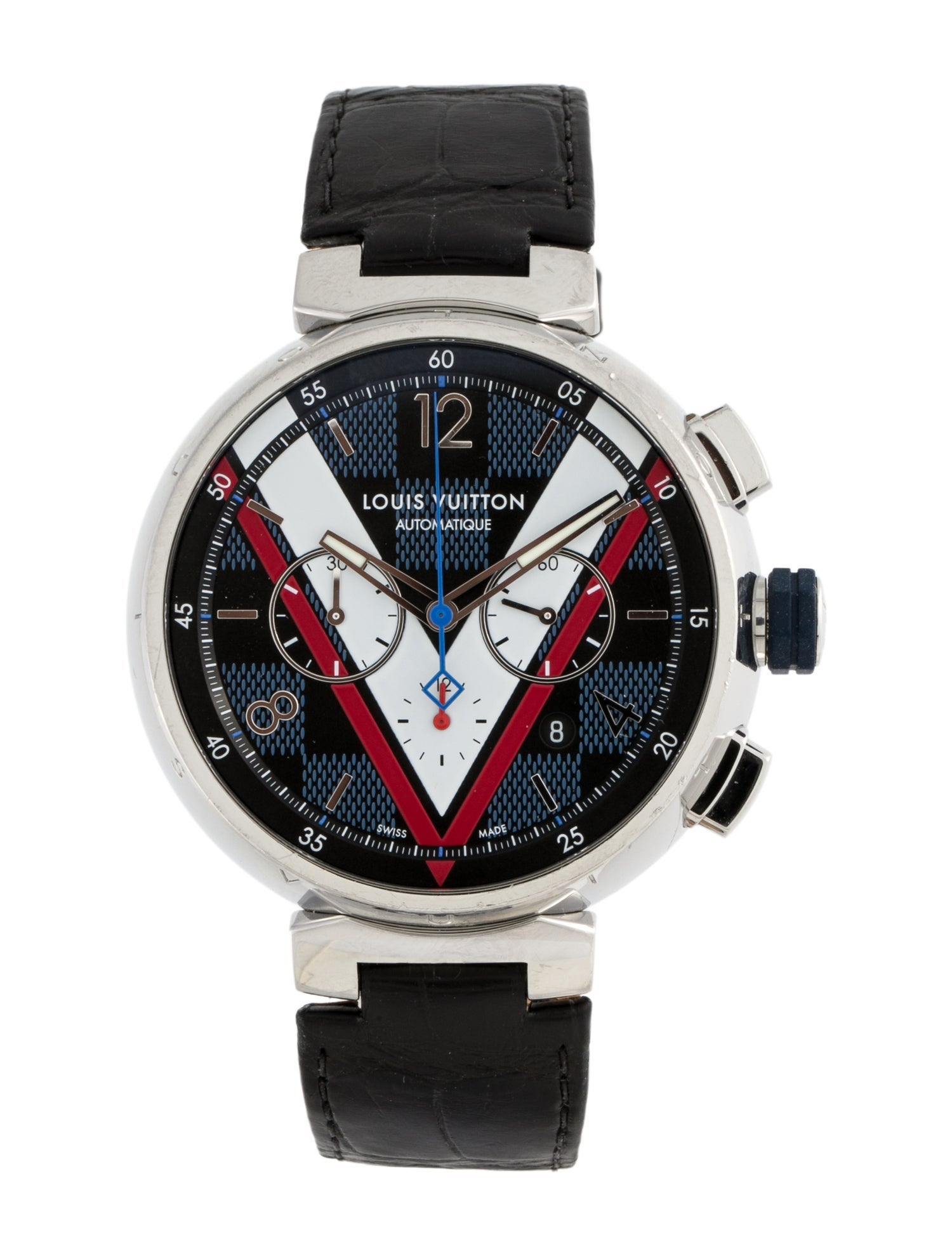 Louis Vuitton Tambour Damier Cobalt Chronograph Watch