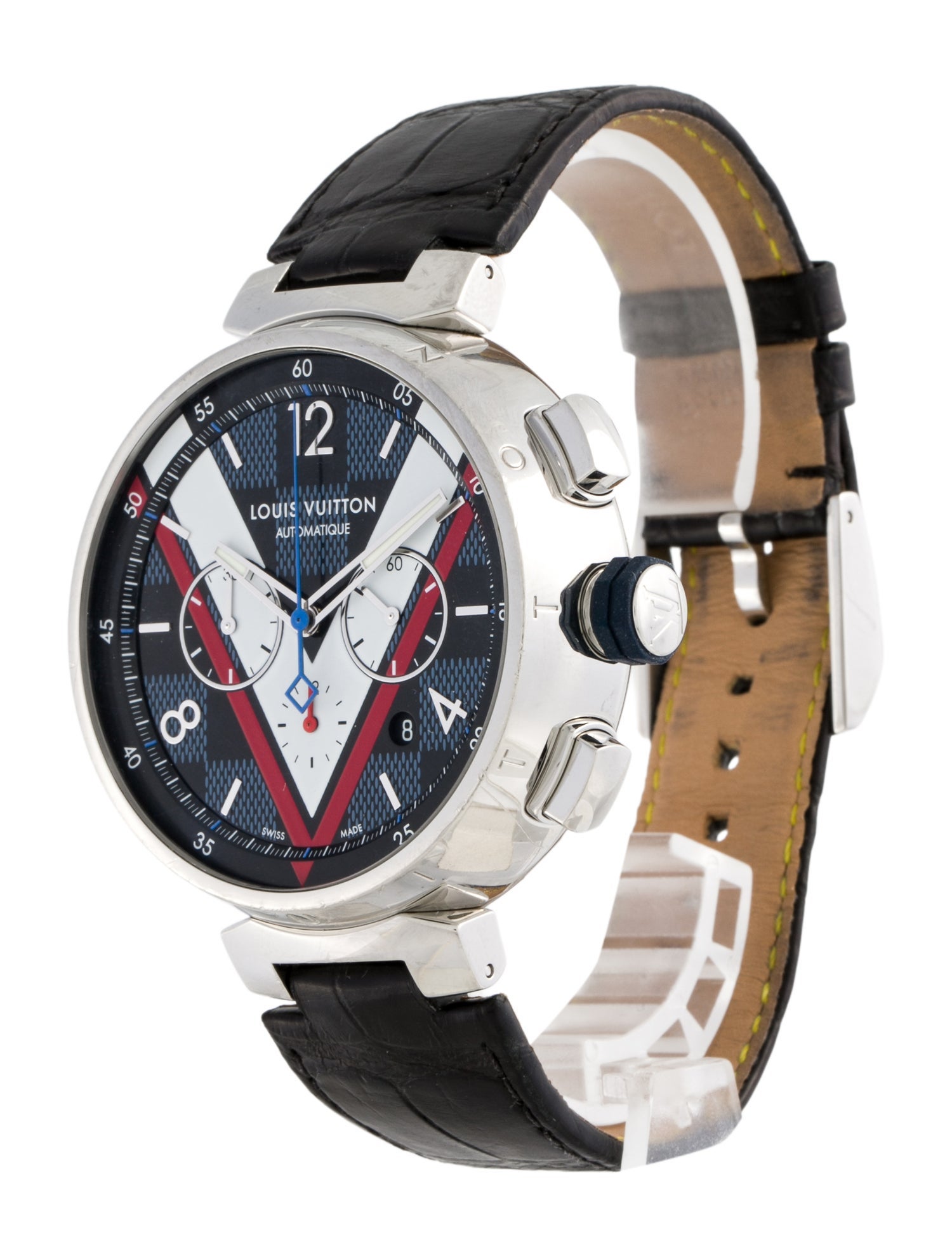 Louis Vuitton Tambour Damier Cobalt Chronograph Watch