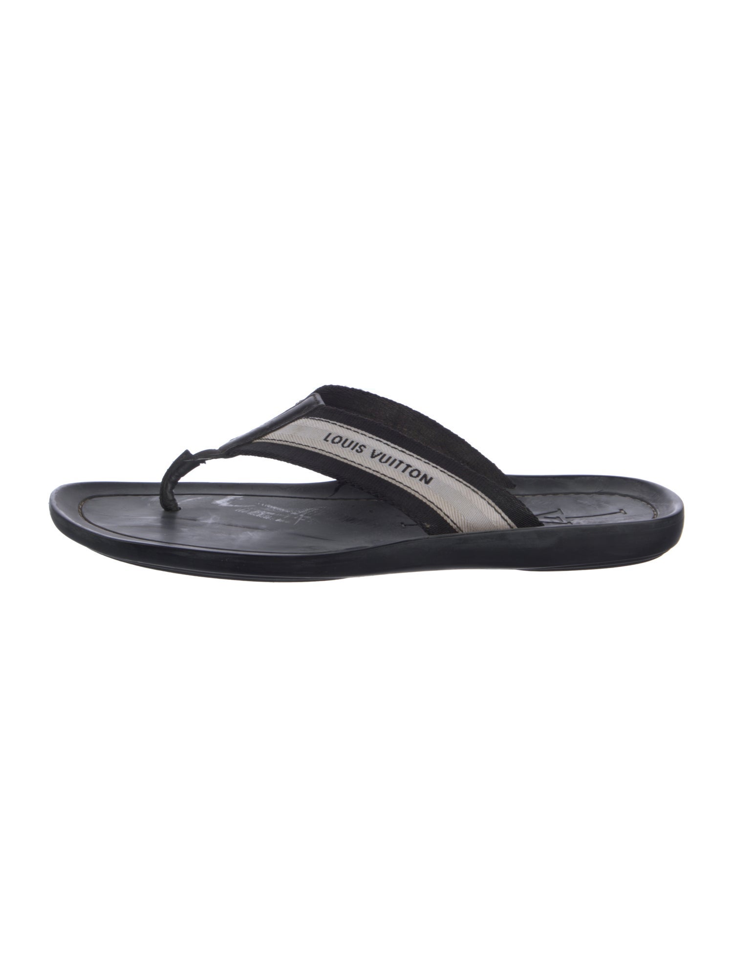 Louis Vuitton LV Monogram Leather Flip Flops