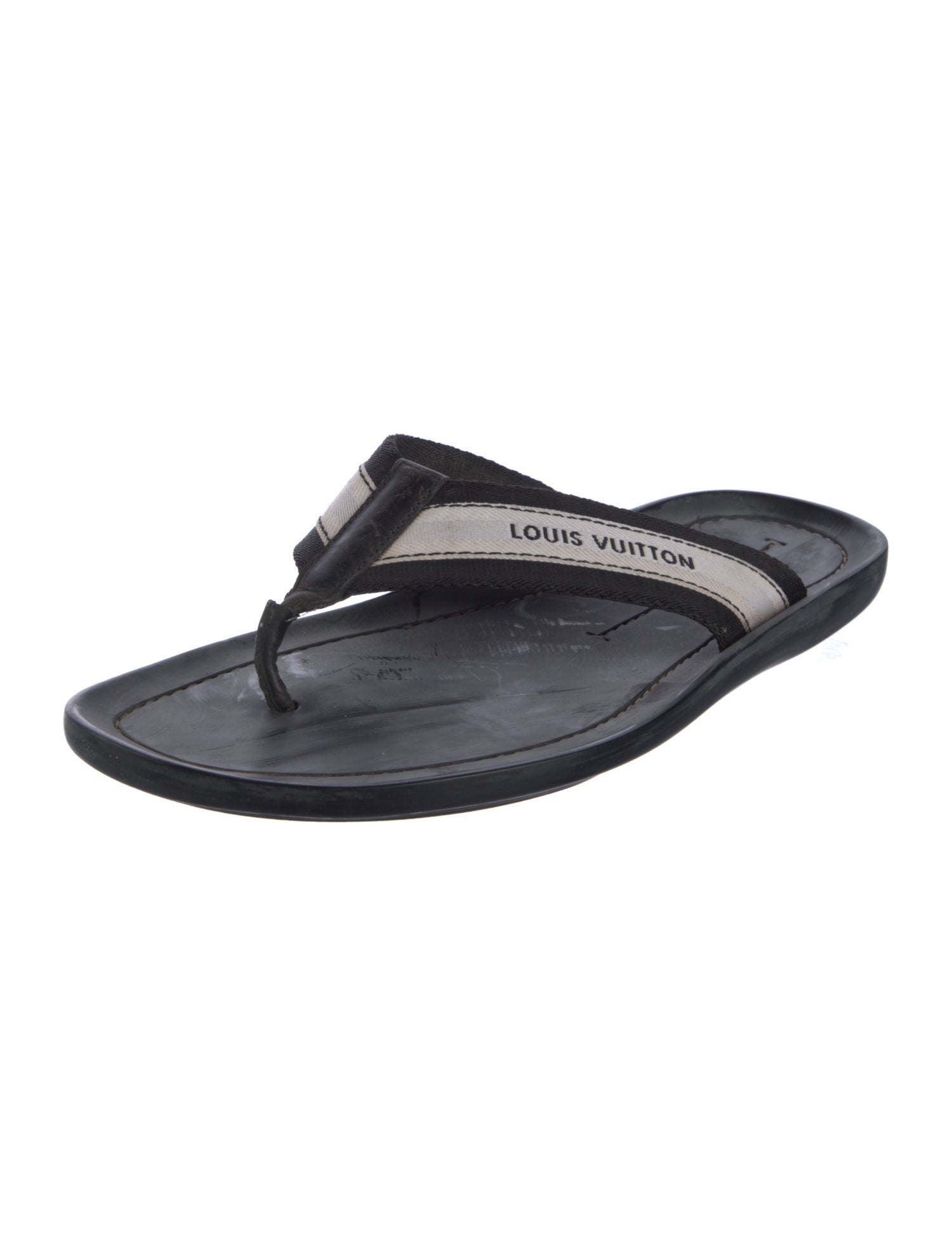 Louis Vuitton LV Monogram Leather Flip Flops