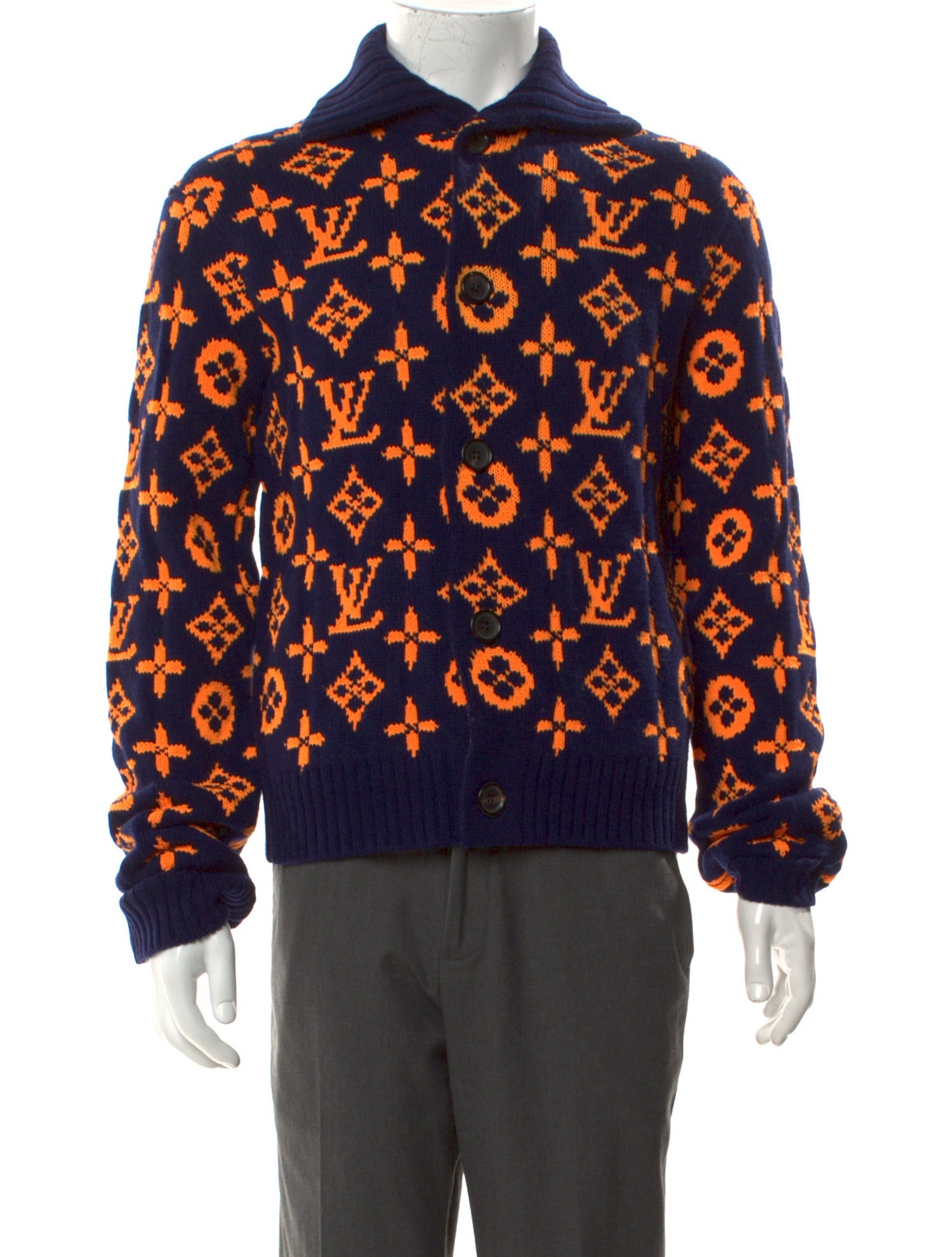 Louis Vuitton 2023 Monogram Giant Pattern Polo Sweater