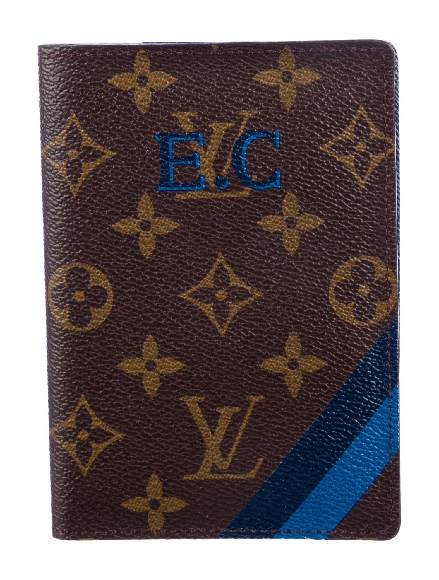 Louis Vuitton womens' brown pattern printed passport cover