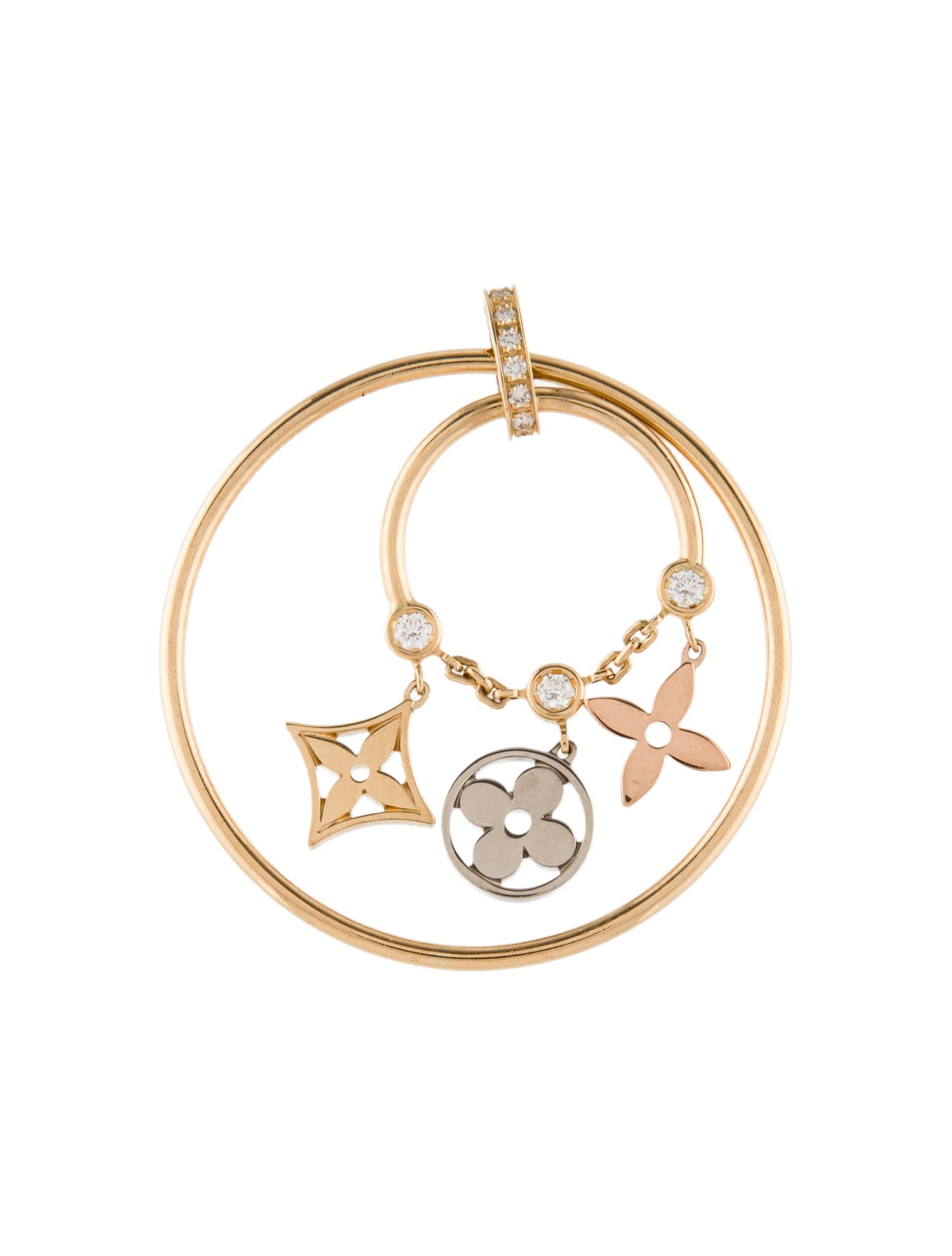 Louis Vuitton 18K Diamond Monogram Idylle Pendant