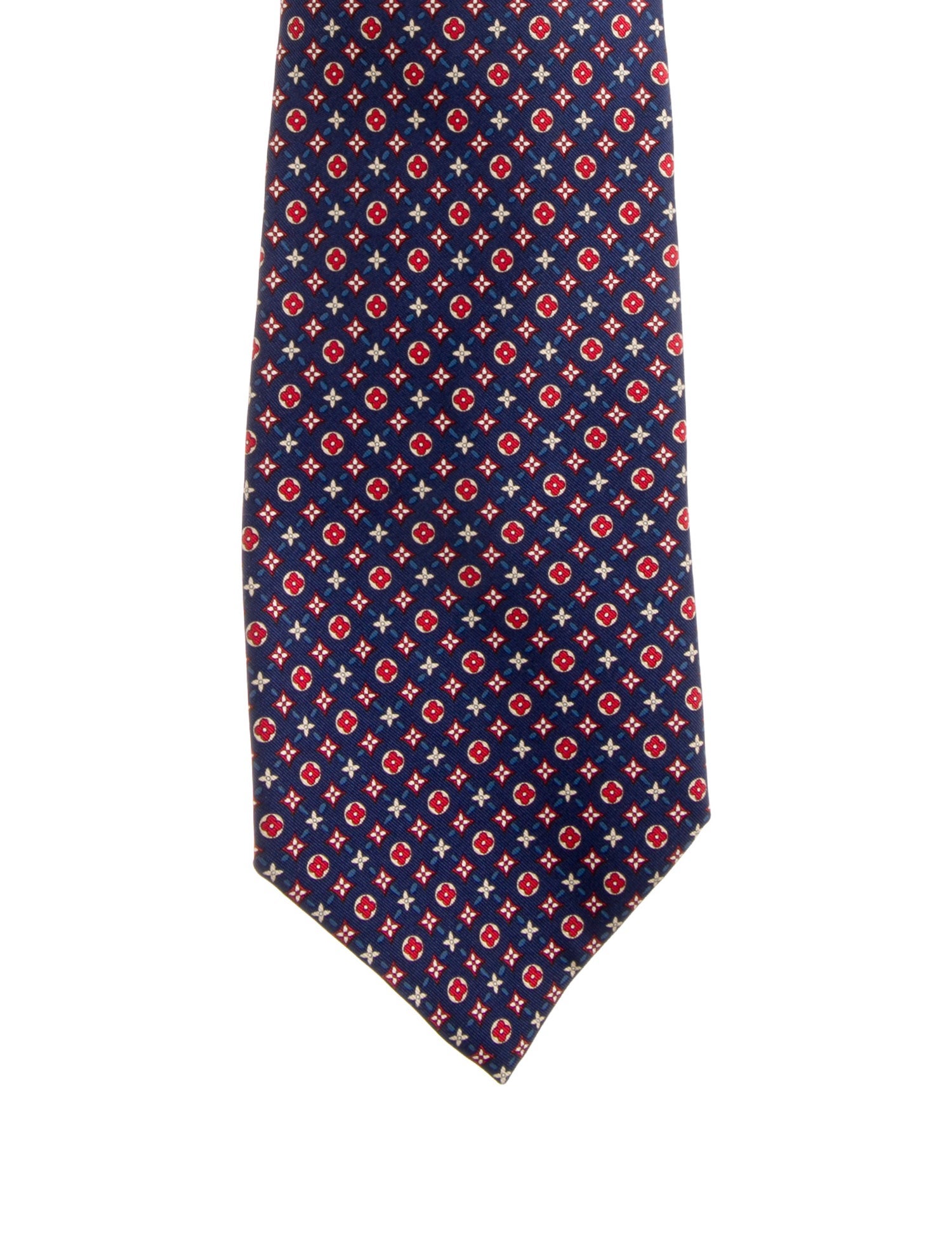 Louis Vuitton Pattern Print Silk Tie