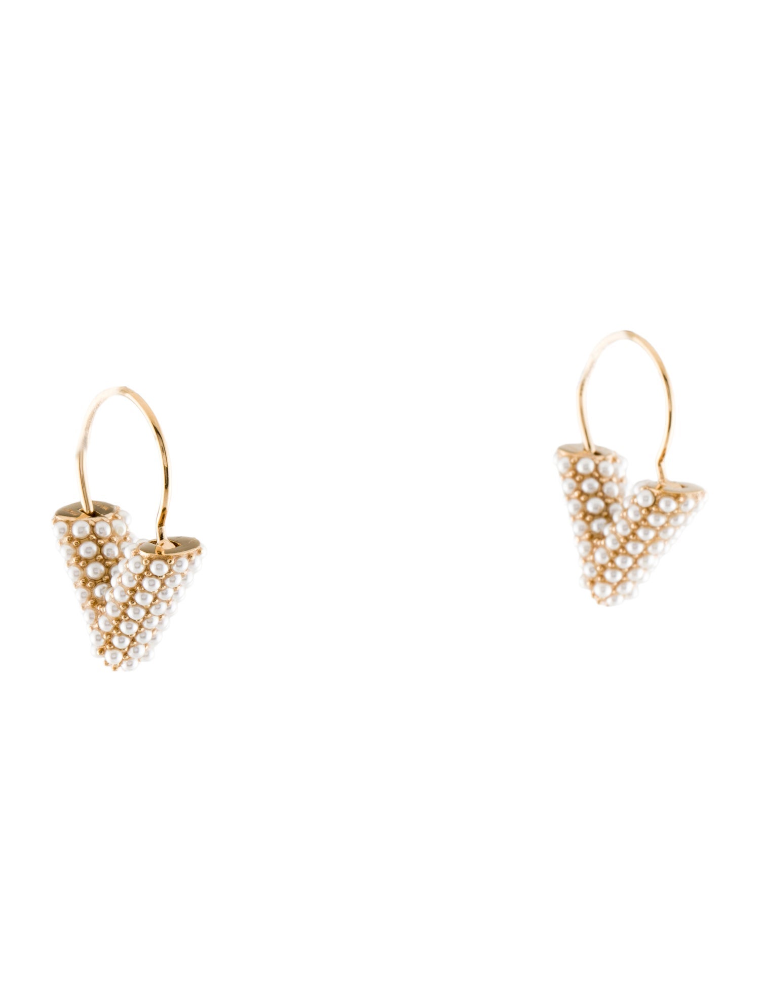 Louis Vuitton Faux Pearl Essential V Drop Earrings